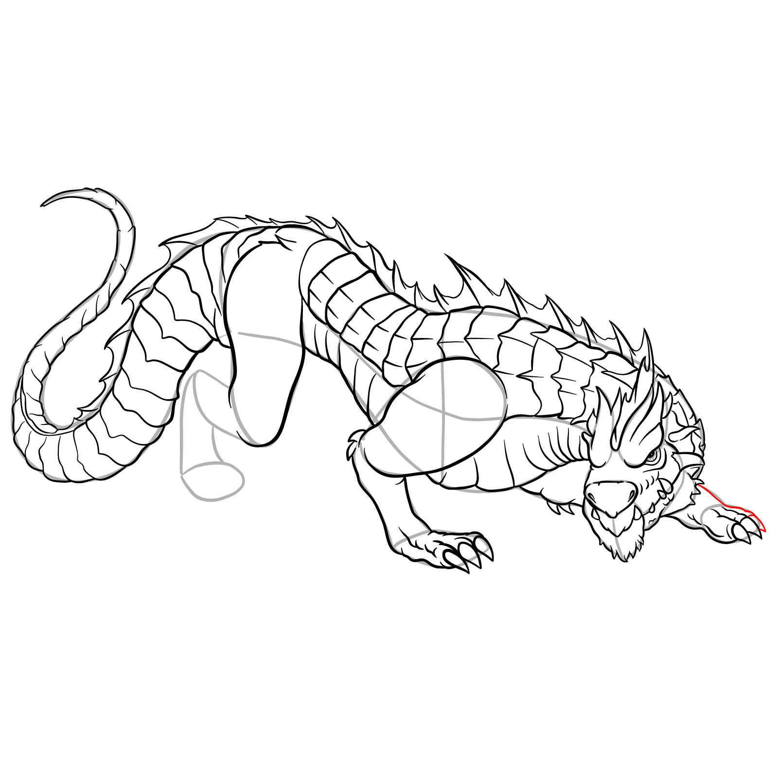 How to draw a Drake Dragon - step 51