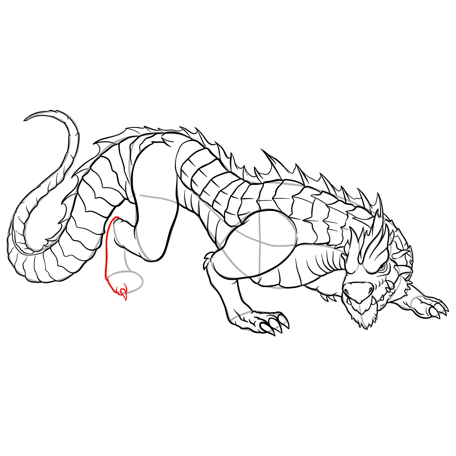 How to draw a Drake Dragon - step 53