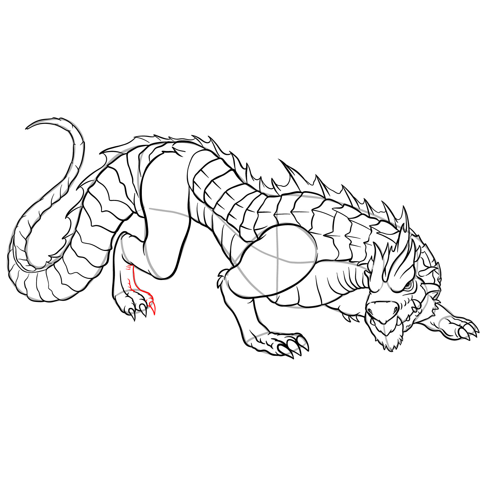 How to draw a Drake Dragon - step 55