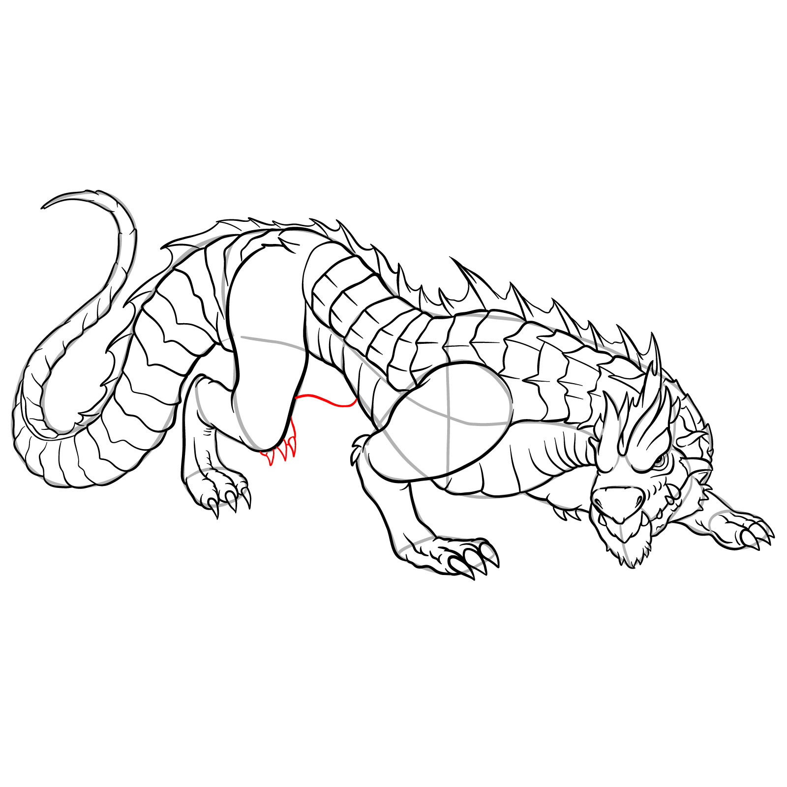 How to draw a Drake Dragon - step 56
