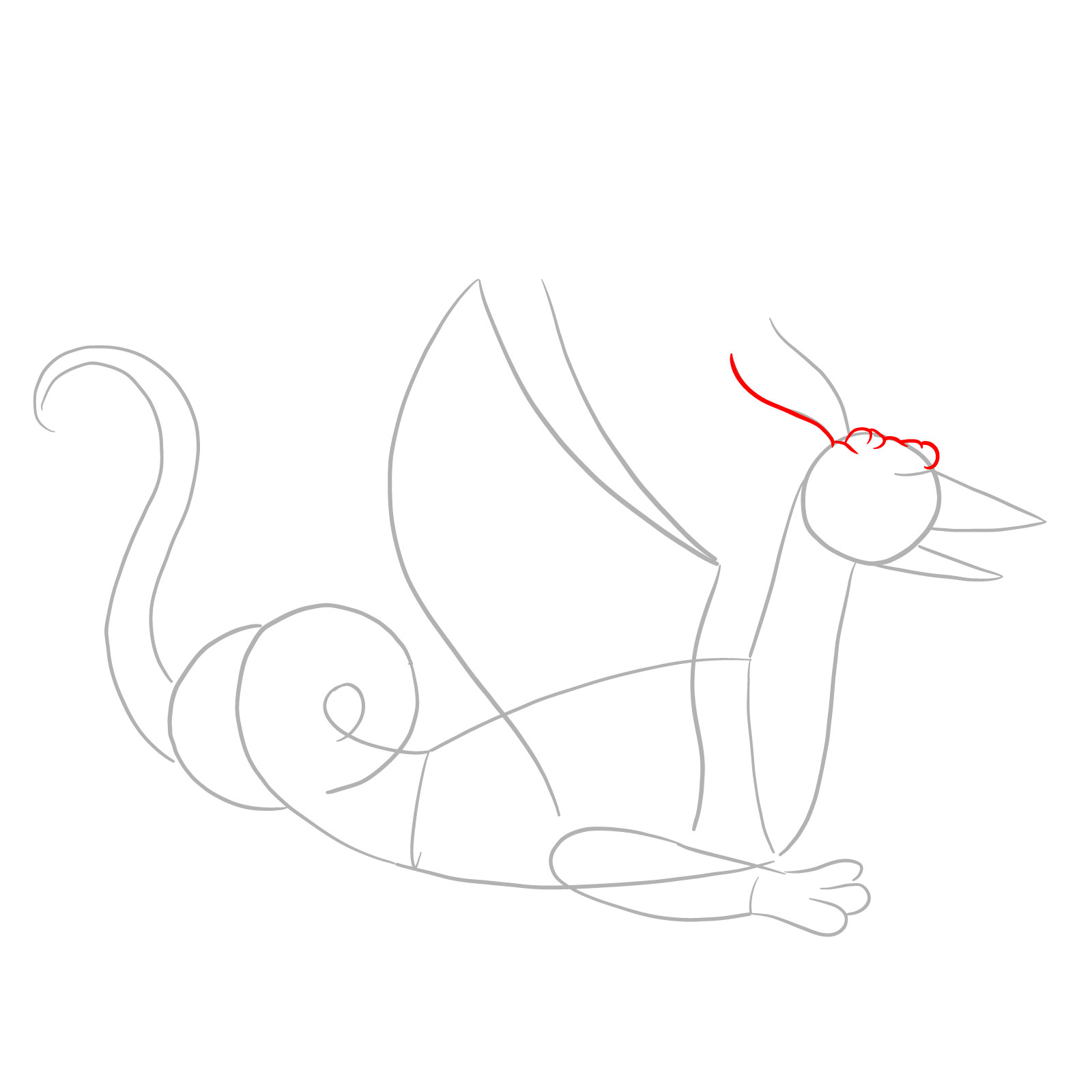 How to draw a Knucker dragon - step 04