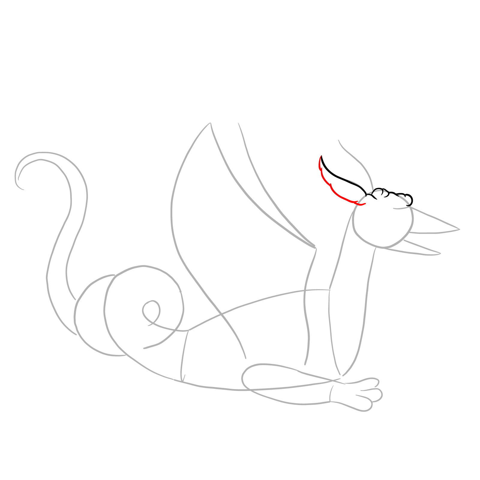 How to draw a Knucker dragon - step 05