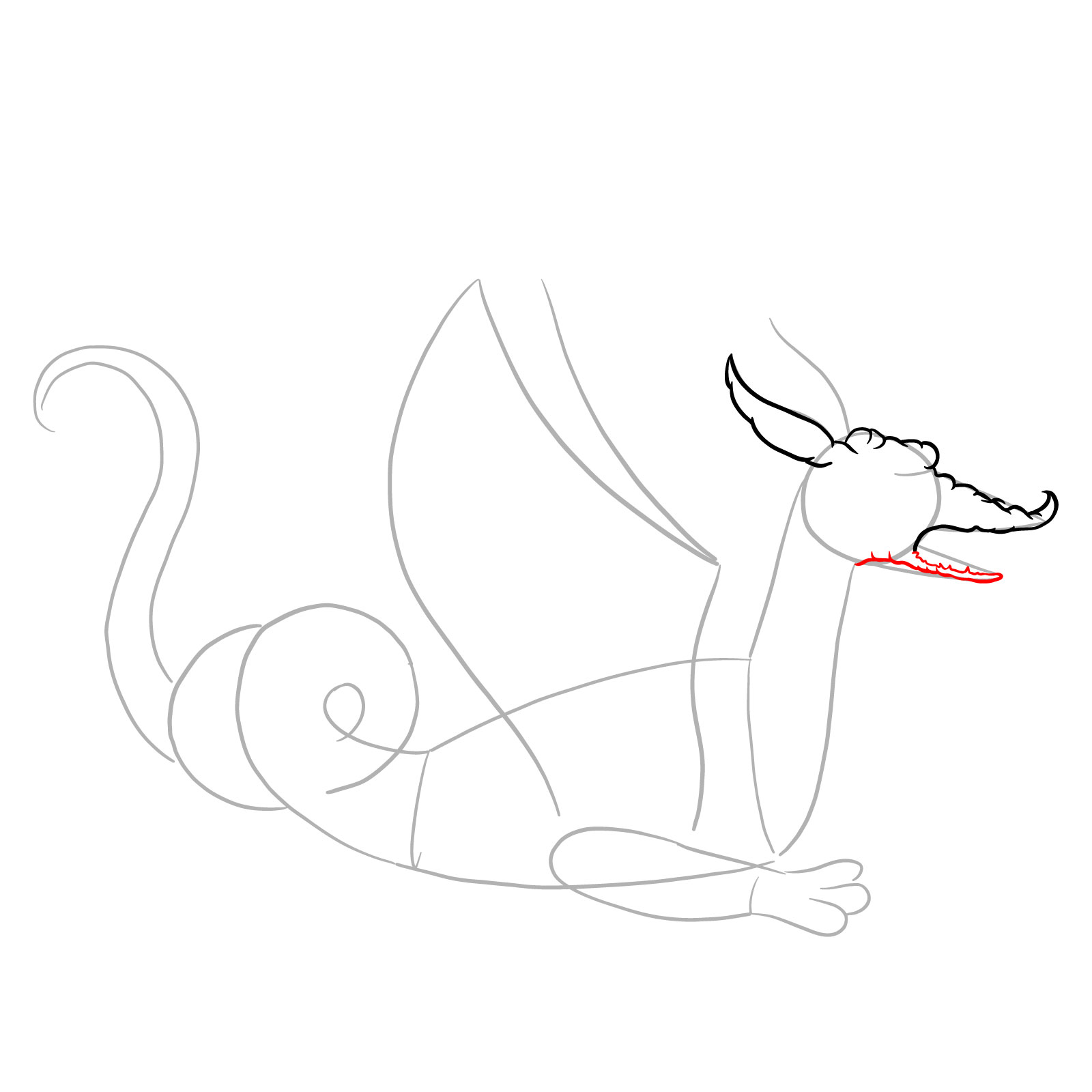 How to draw a Knucker dragon - step 07
