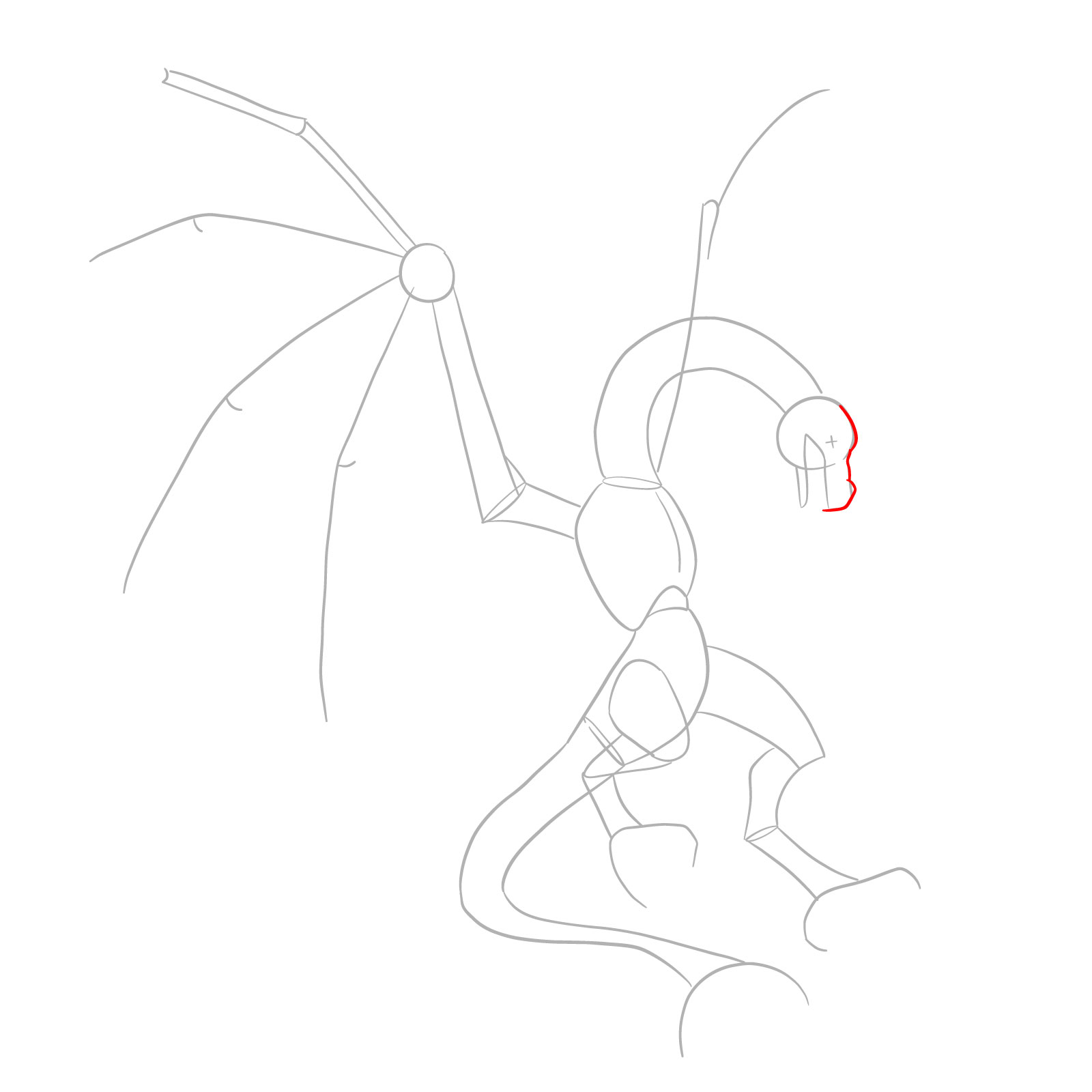 How to draw a Wyvern - step 04