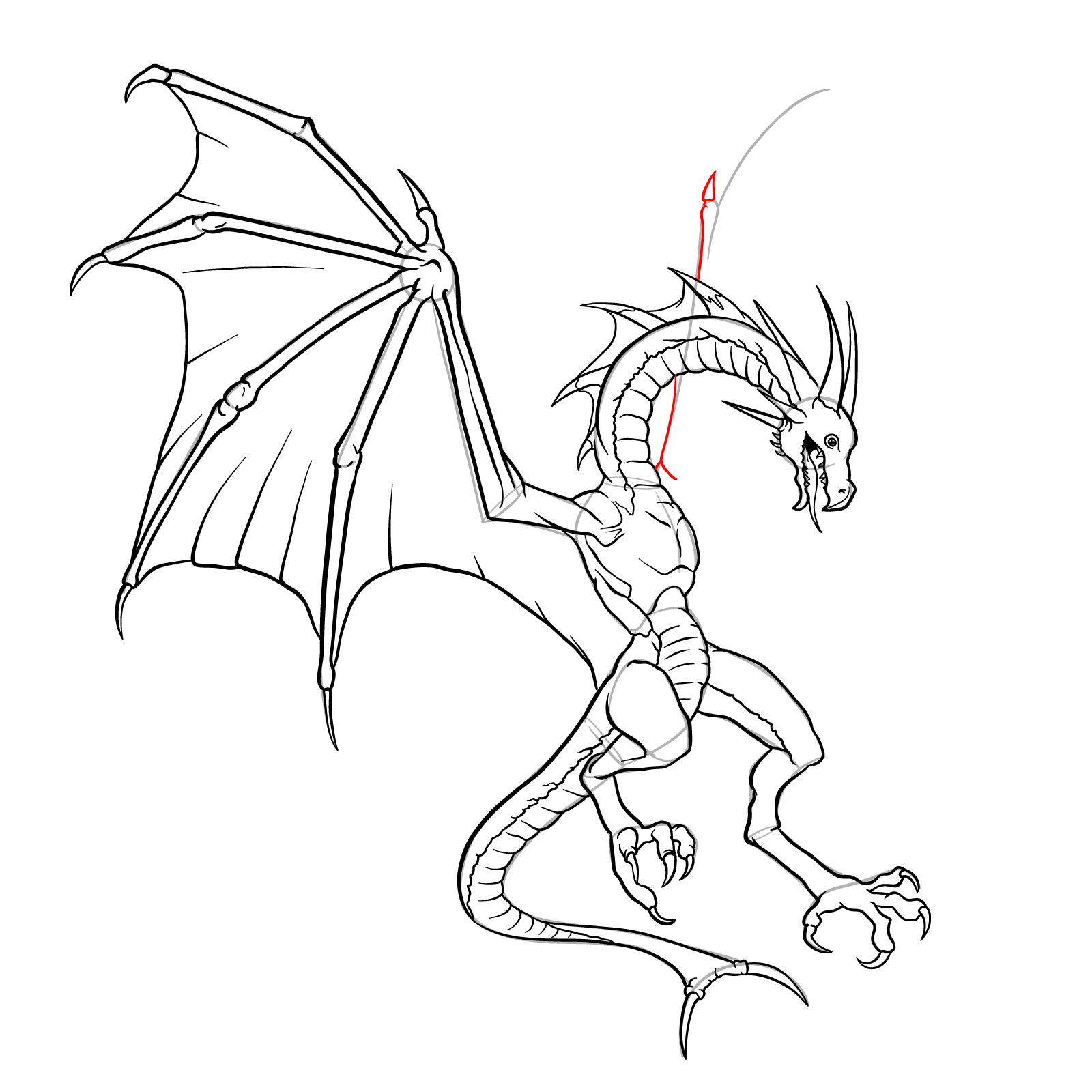 How to draw a Wyvern - step 44
