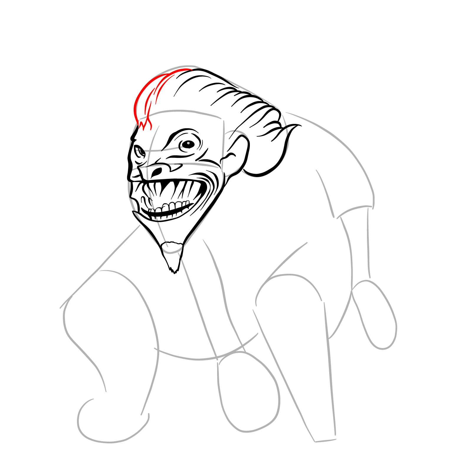 How to draw a Boggart - step 15