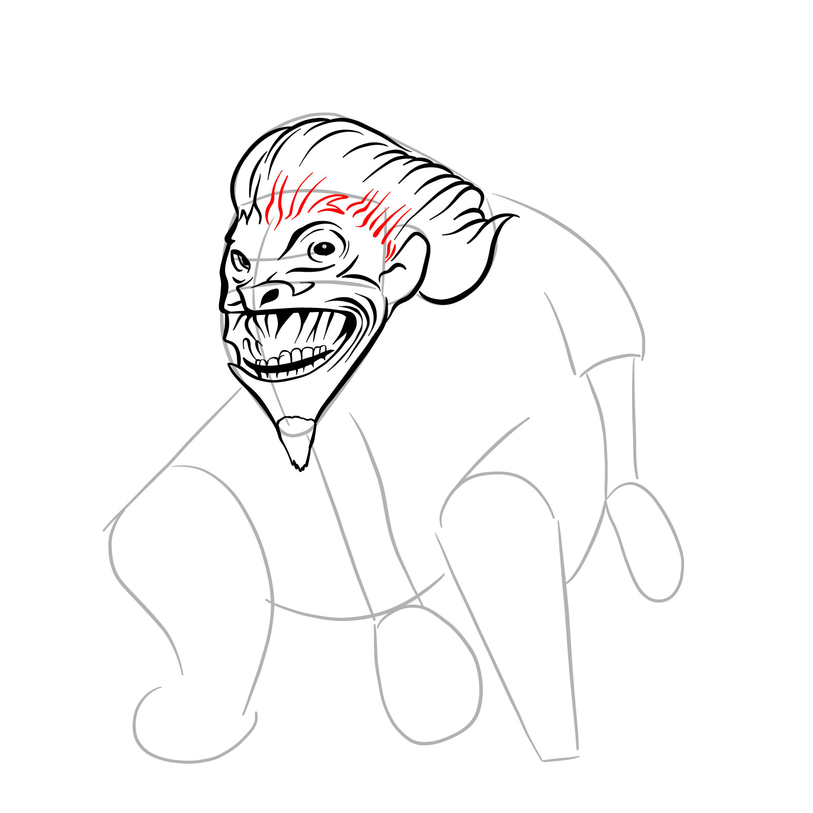 How to draw a Boggart - step 16