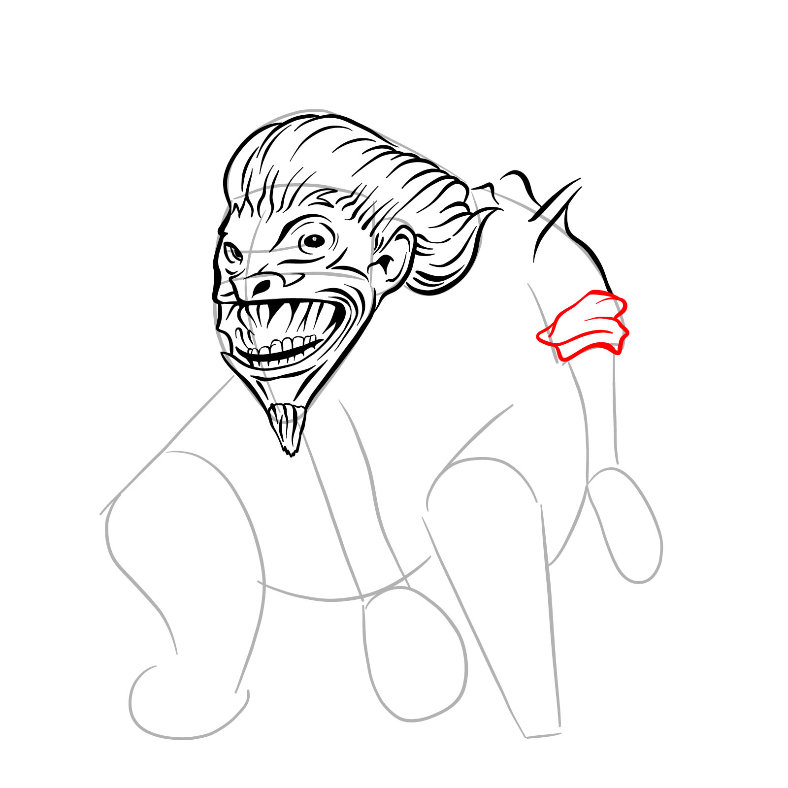 How to draw a Boggart - step 19