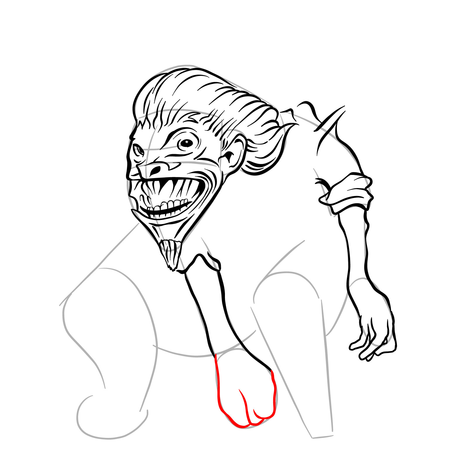 How to draw a Boggart - step 23