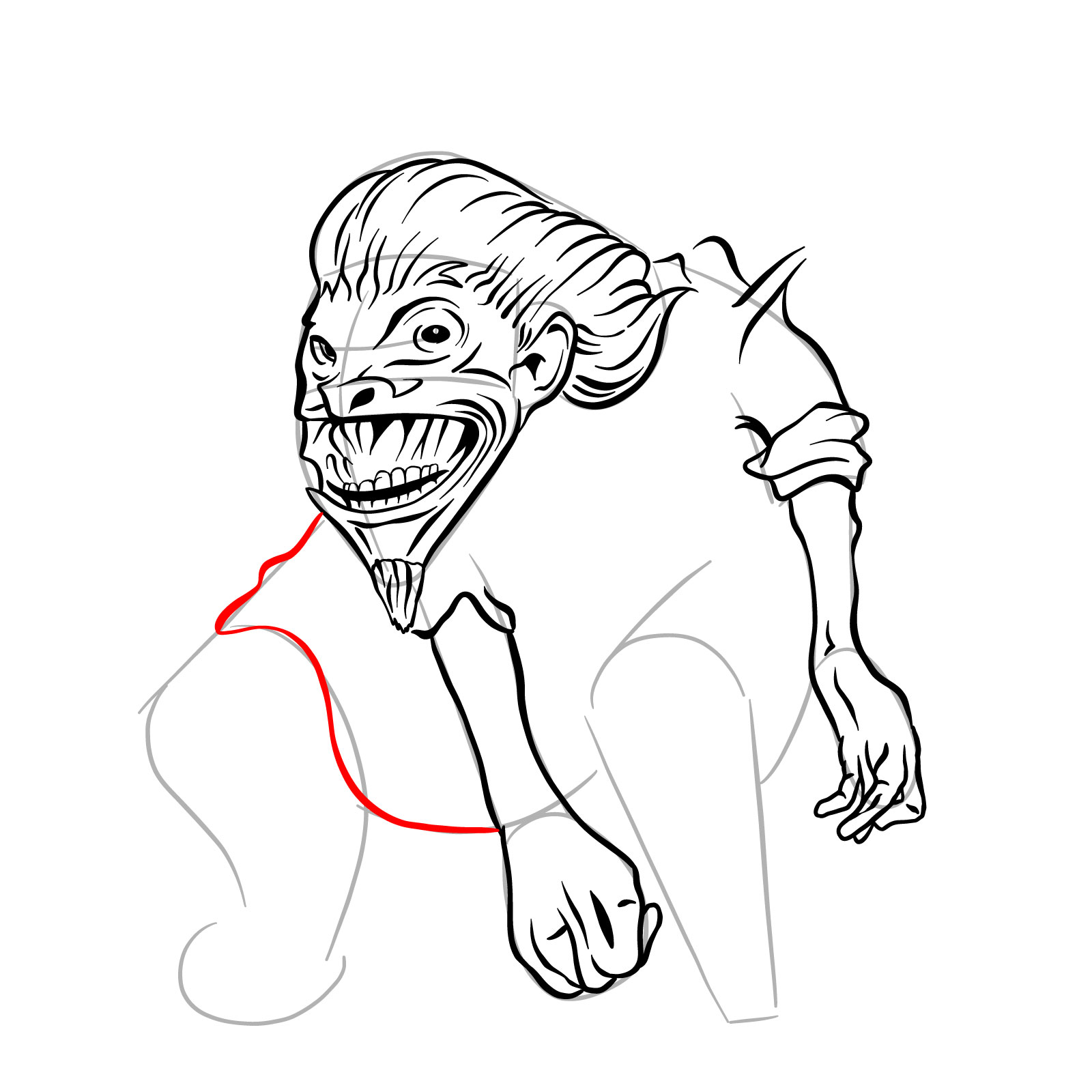 How to draw a Boggart - step 26