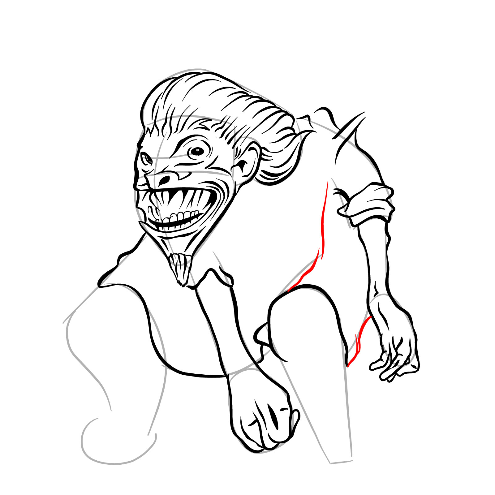 How to draw a Boggart - step 28