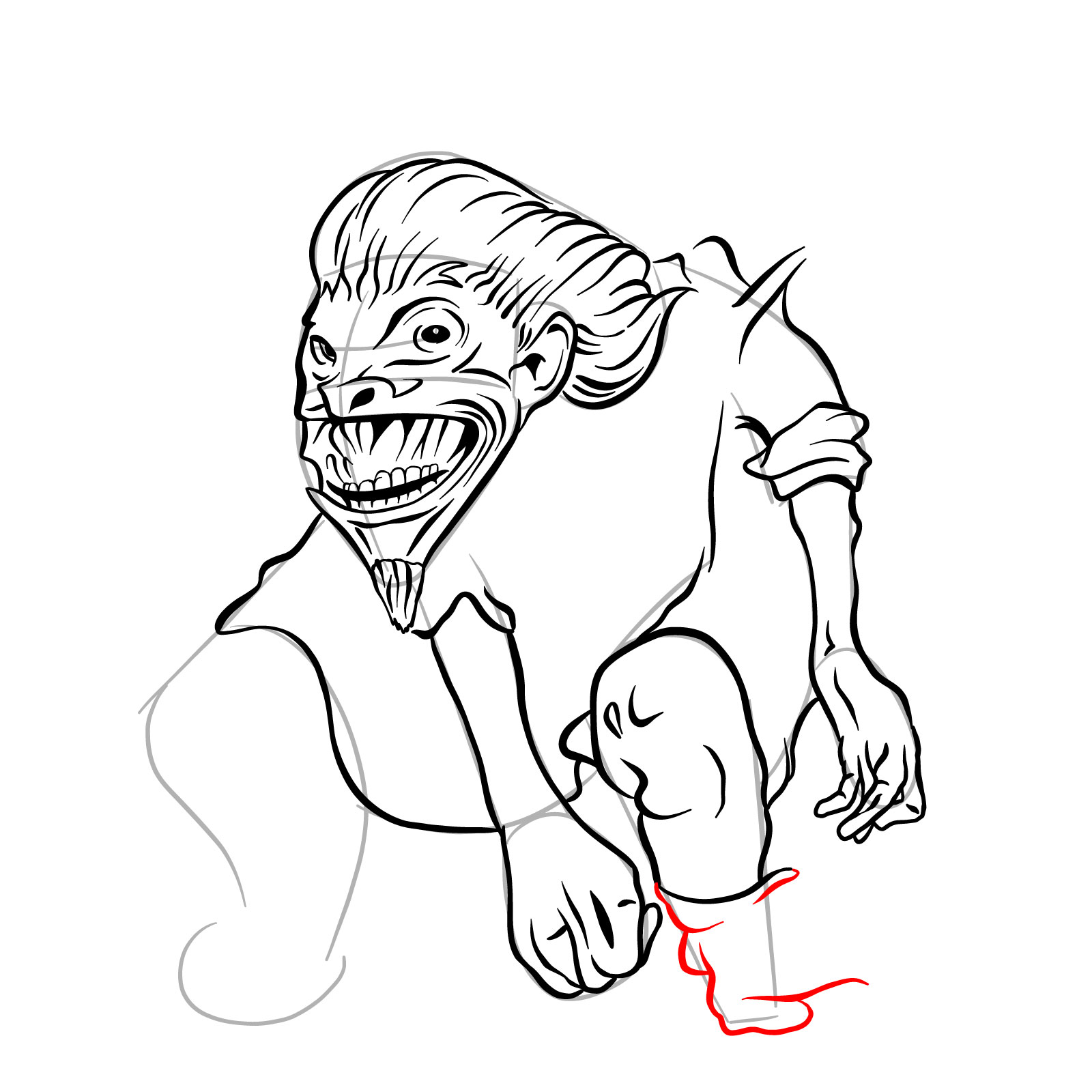How to draw a Boggart - step 30