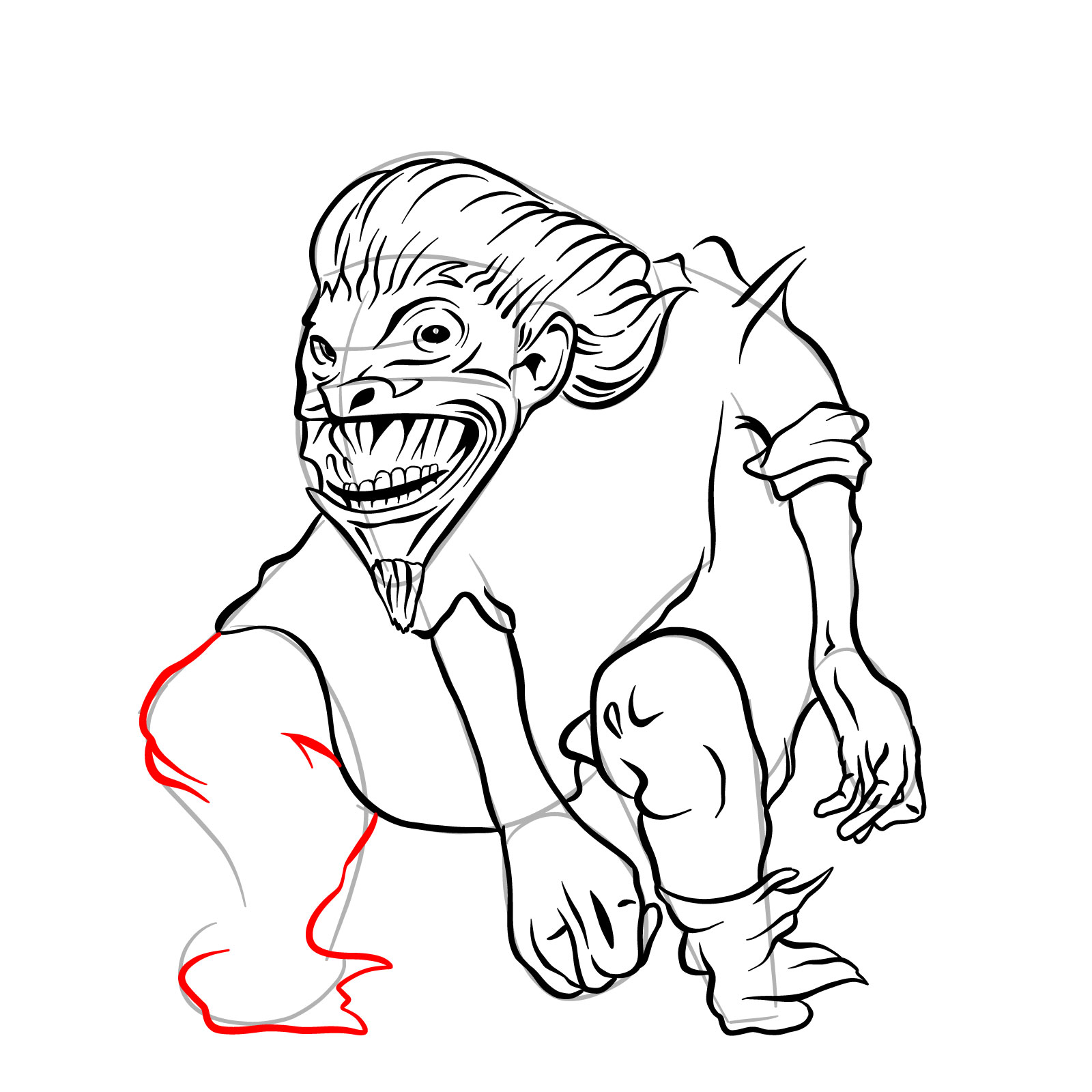 How to draw a Boggart - step 32