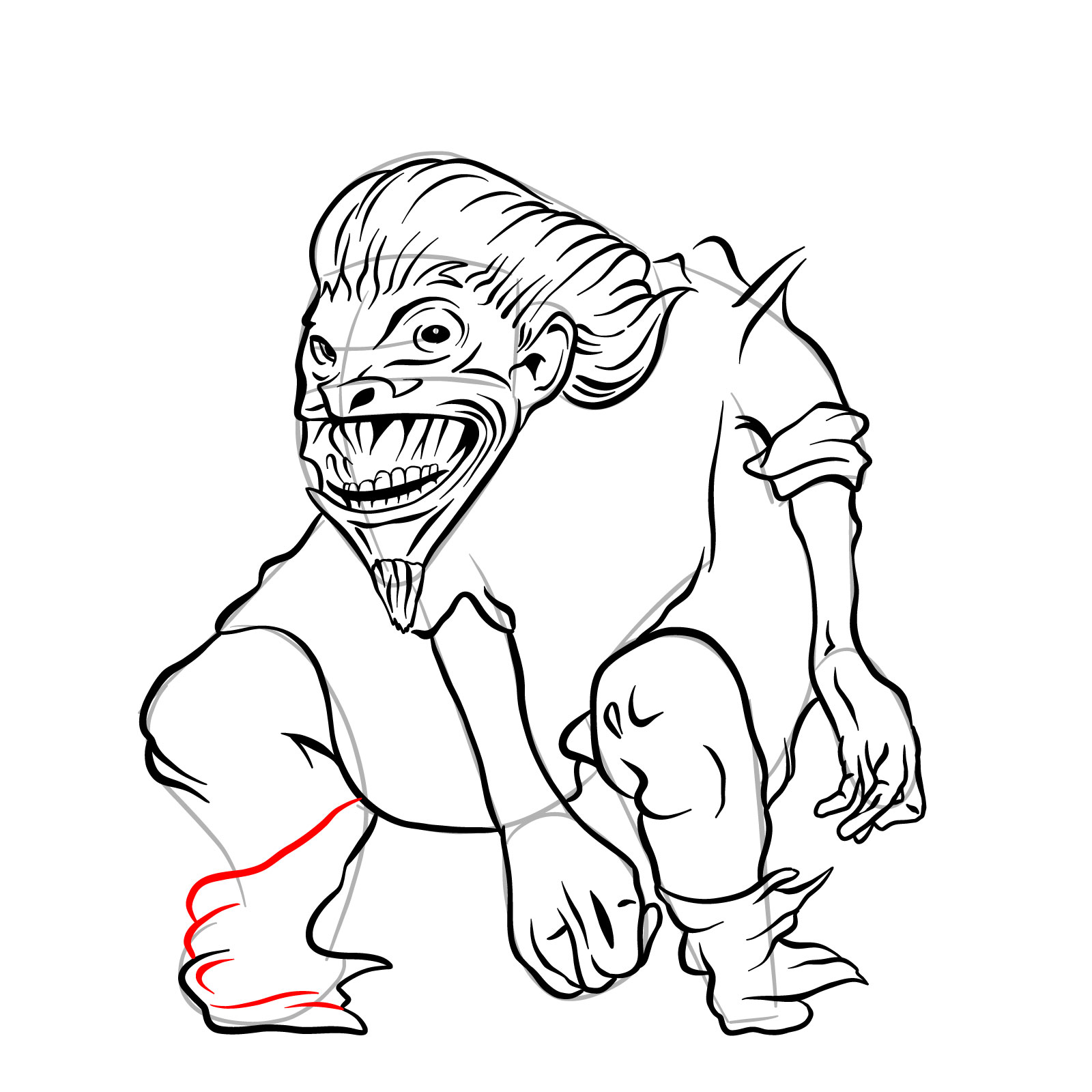 How to draw a Boggart - step 33