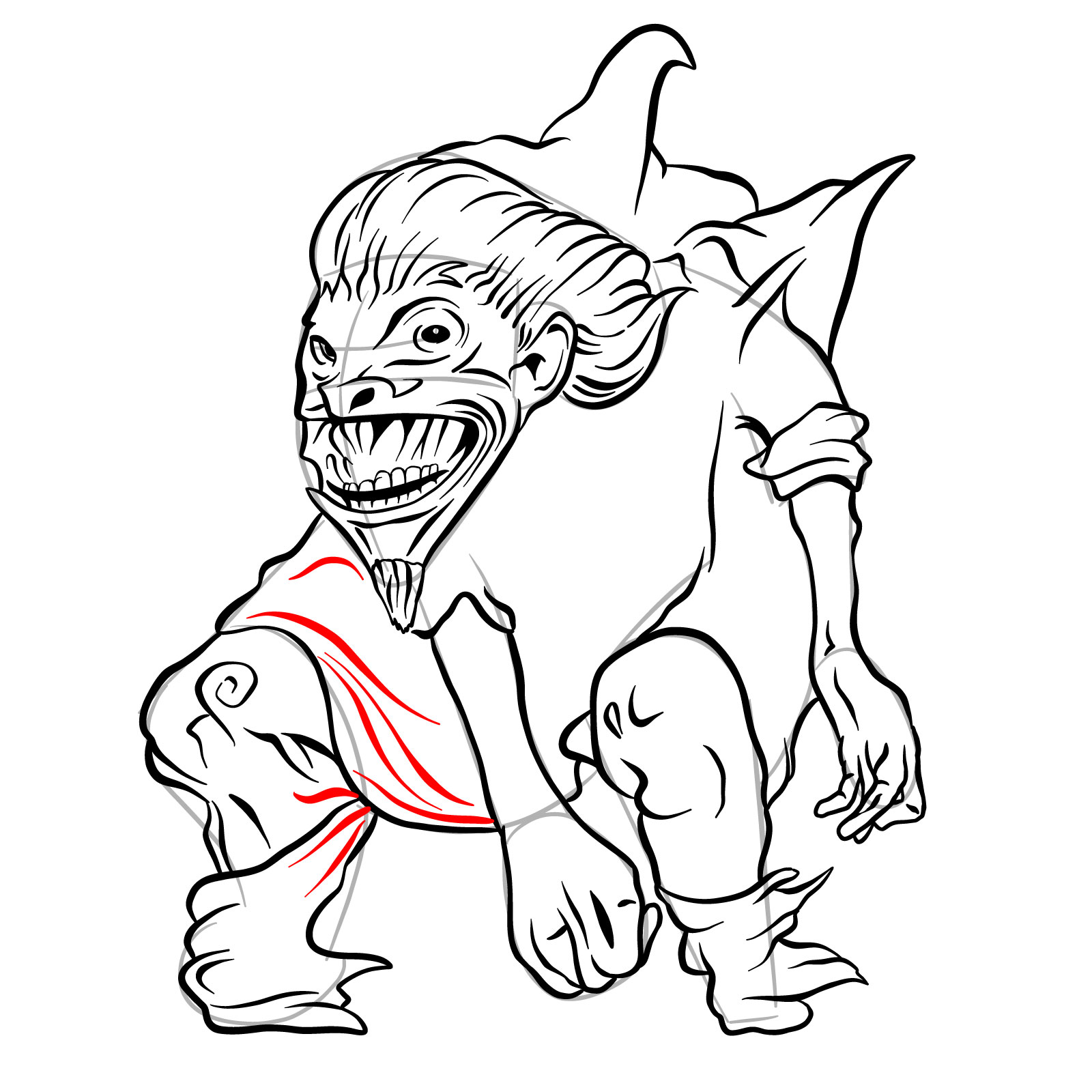 How to draw a Boggart - step 36