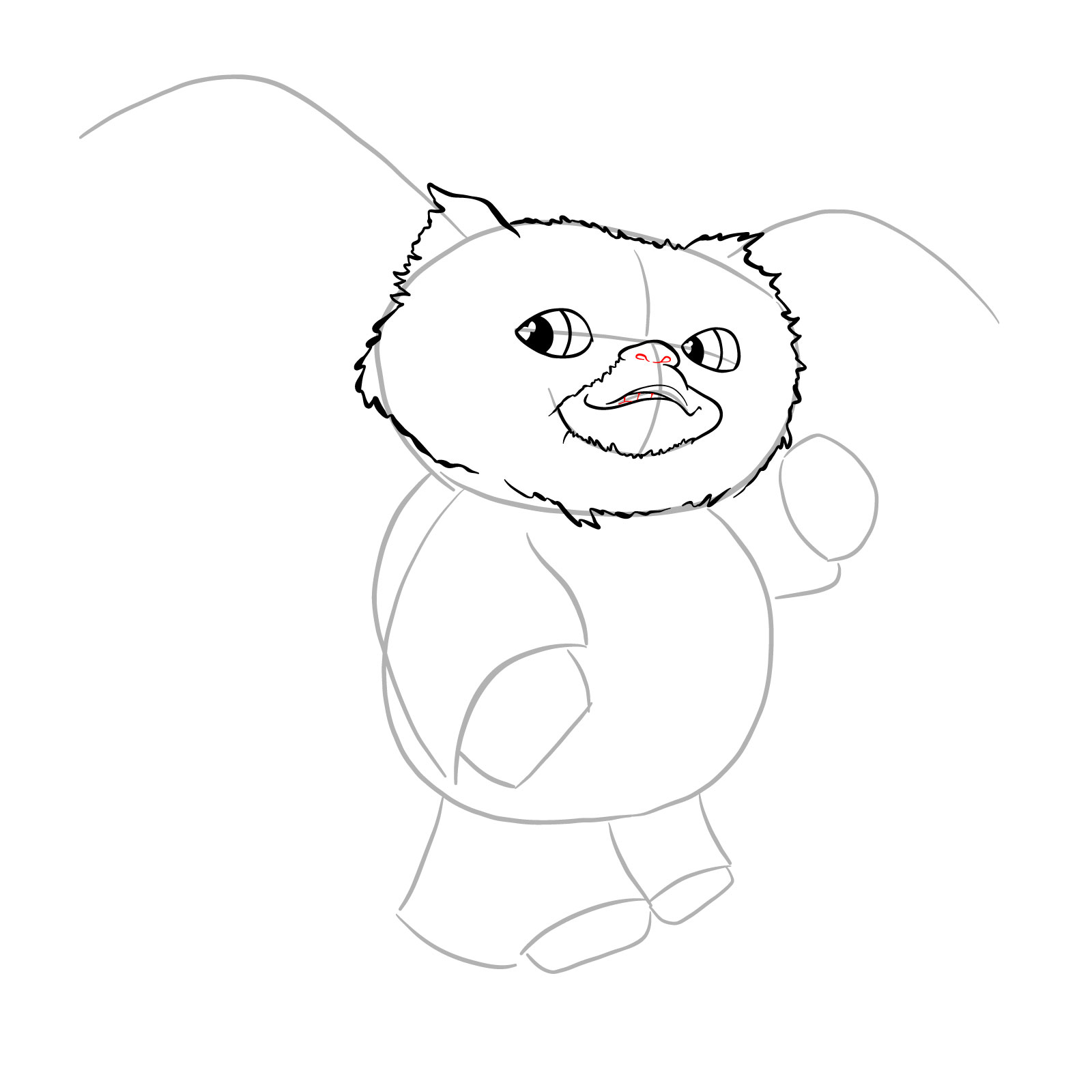 How to draw a Gremlin - step 13