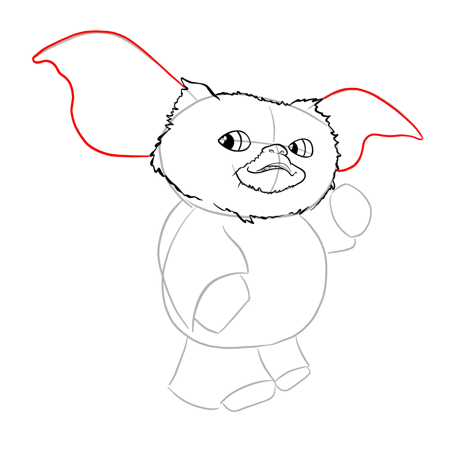 How to draw a Gremlin - step 14