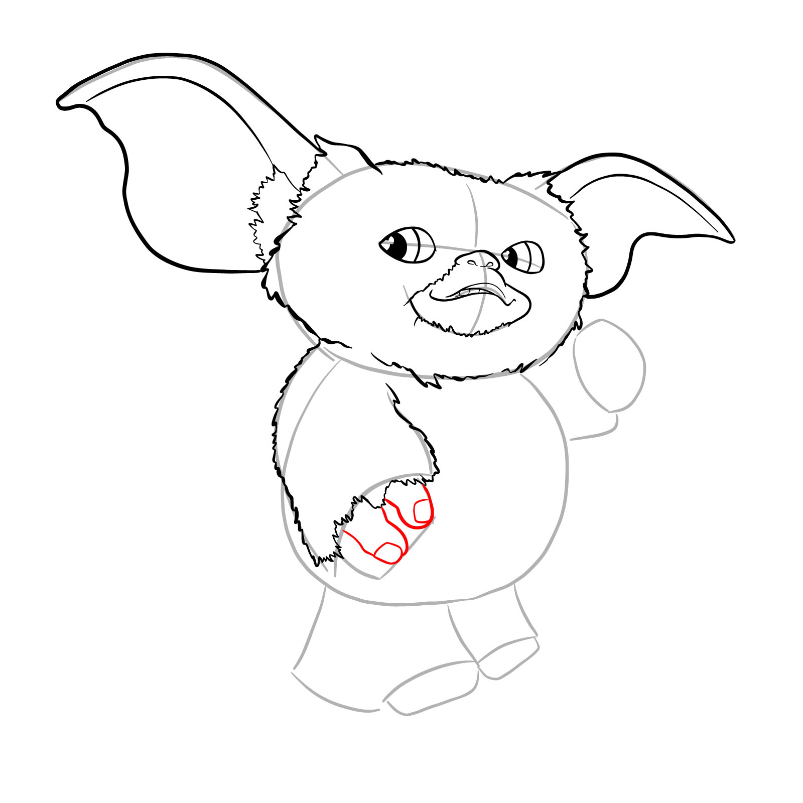 How to draw a Gremlin - step 18