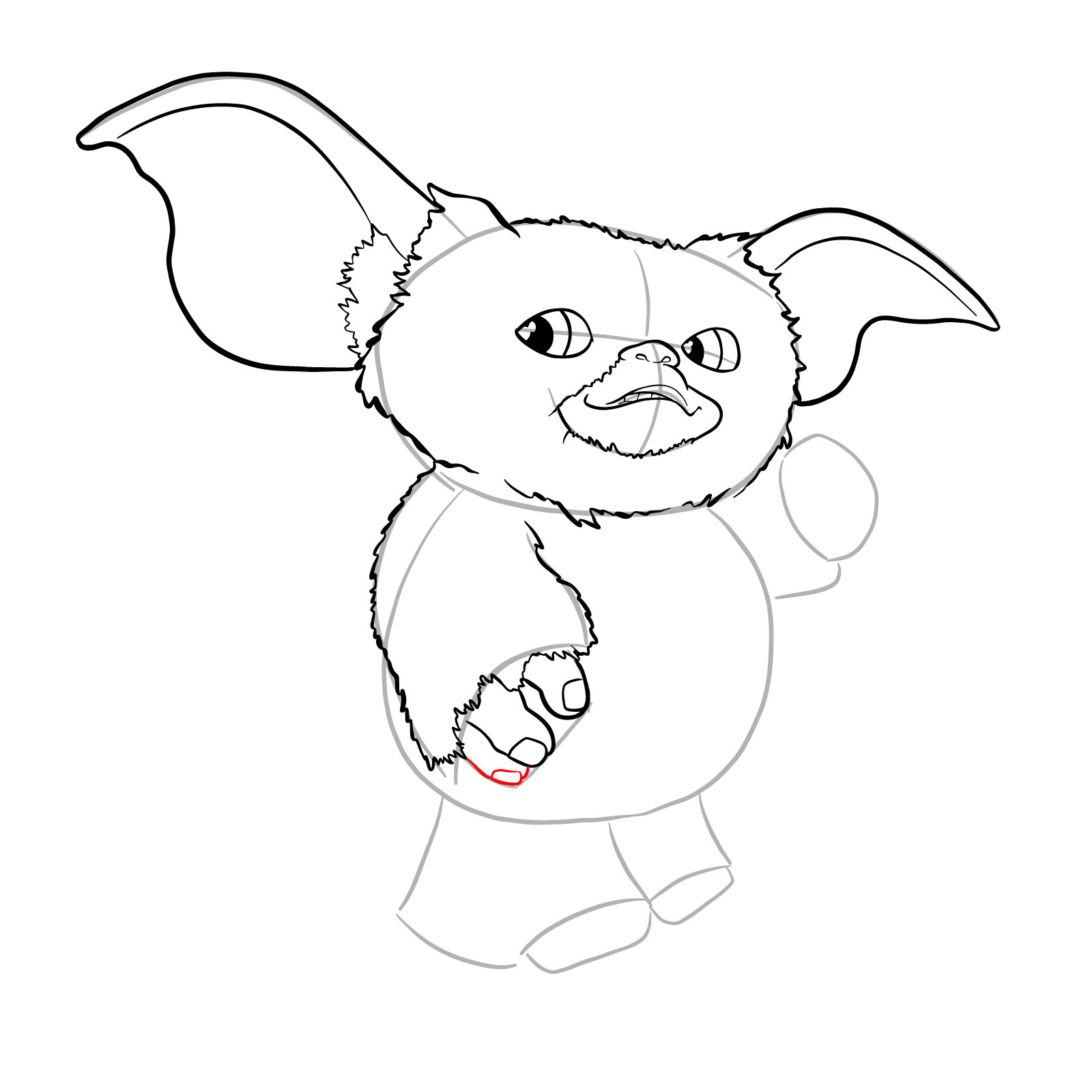 How to draw a Gremlin - step 19