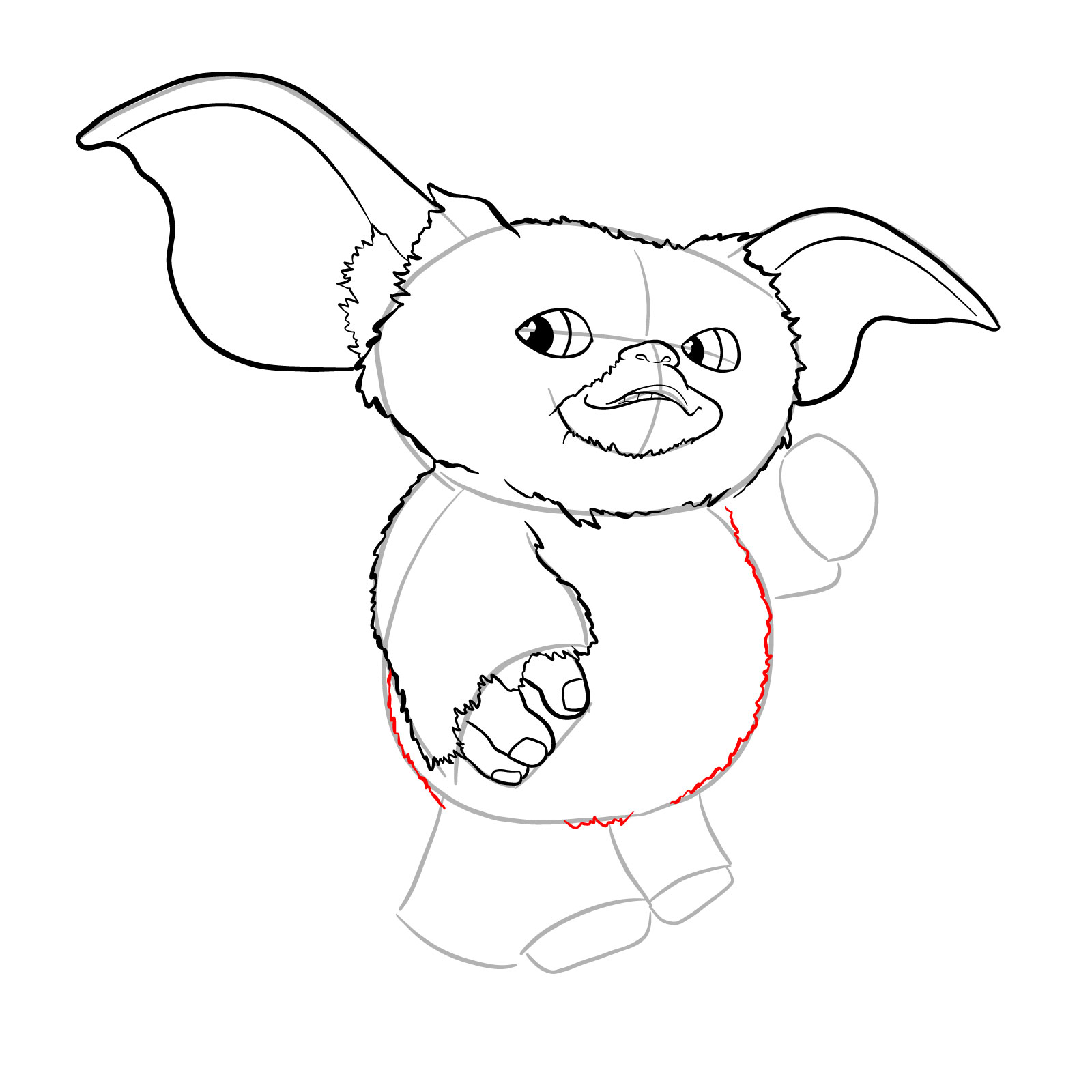 How to draw a Gremlin - step 20