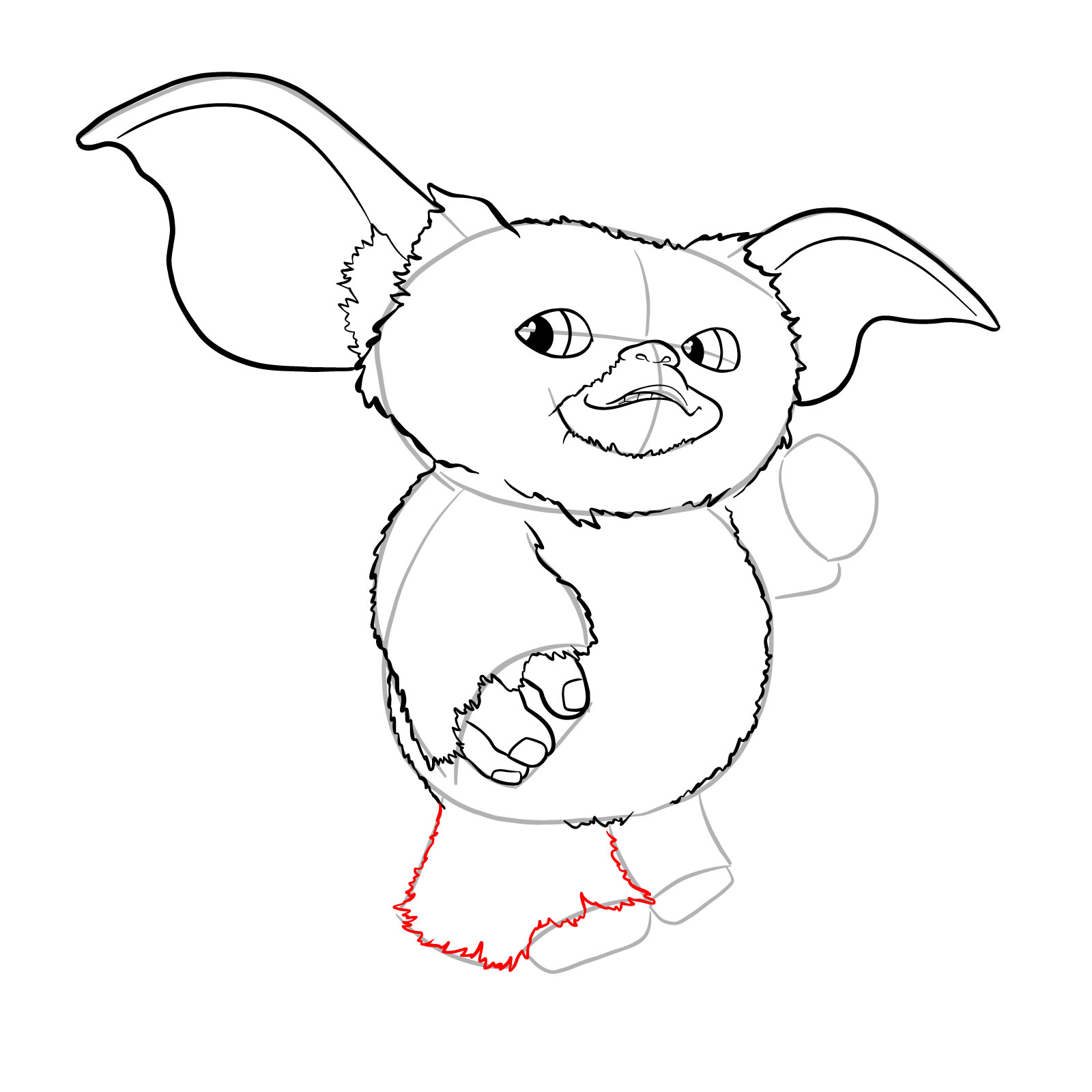 How to draw a Gremlin - step 21