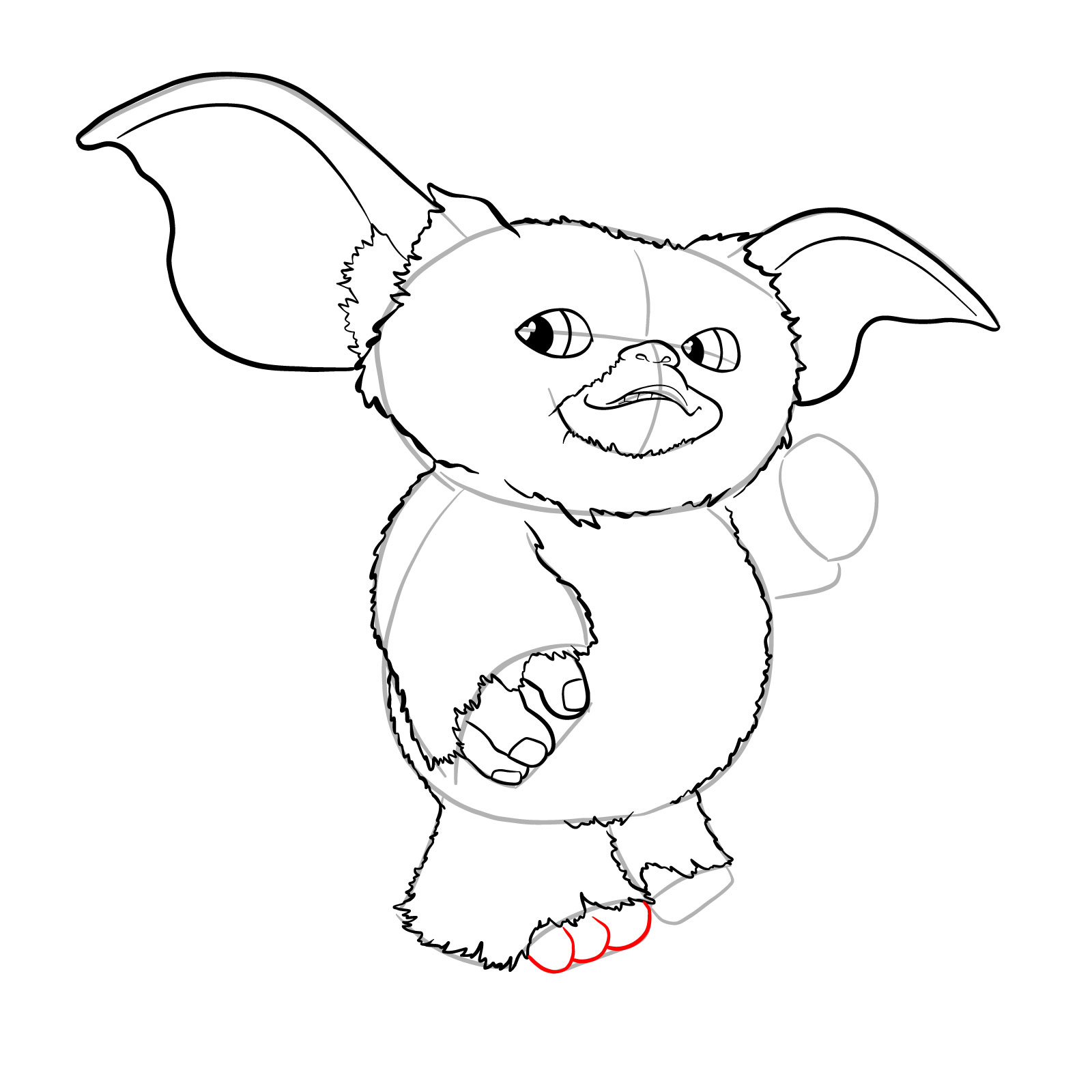 How to draw a Gremlin - step 23