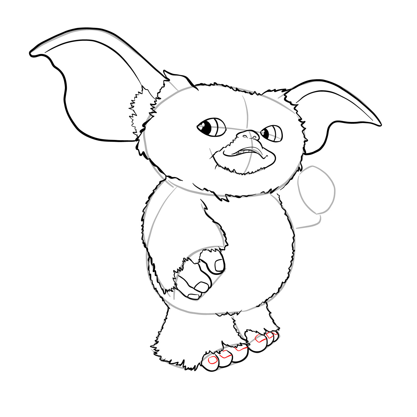 How to draw a Gremlin - step 25