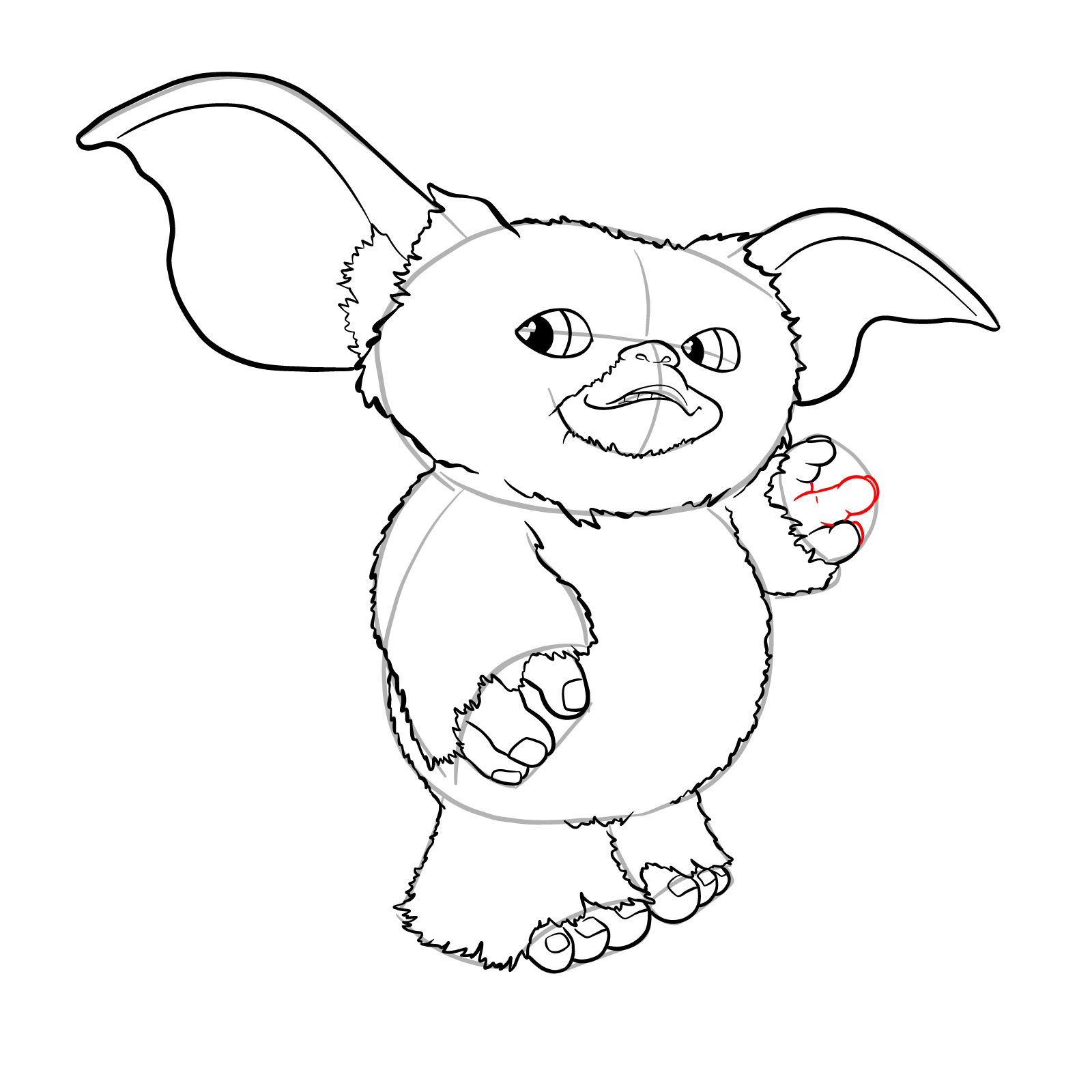 How to draw a Gremlin - step 28