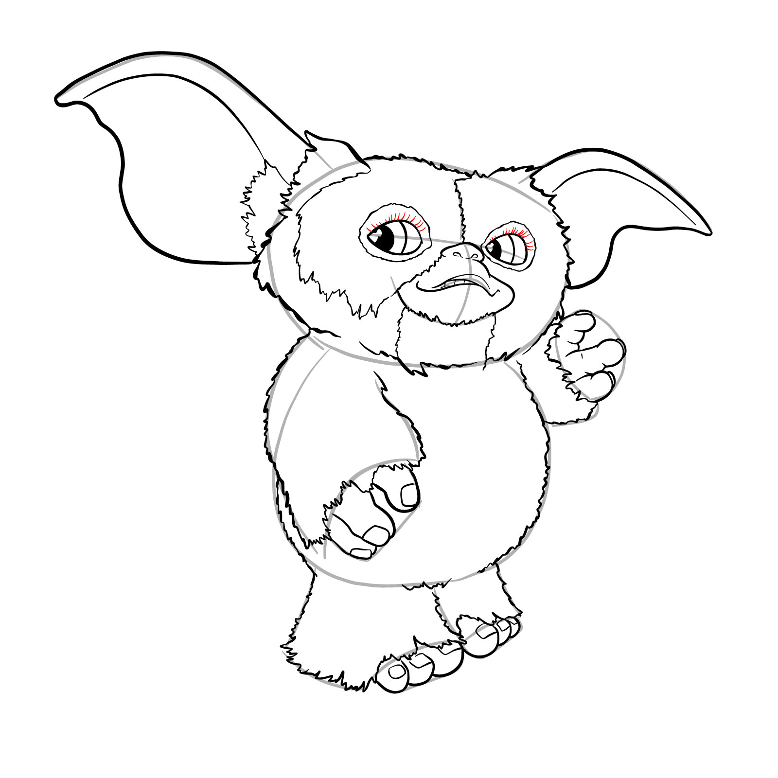 How to draw a Gremlin - step 30
