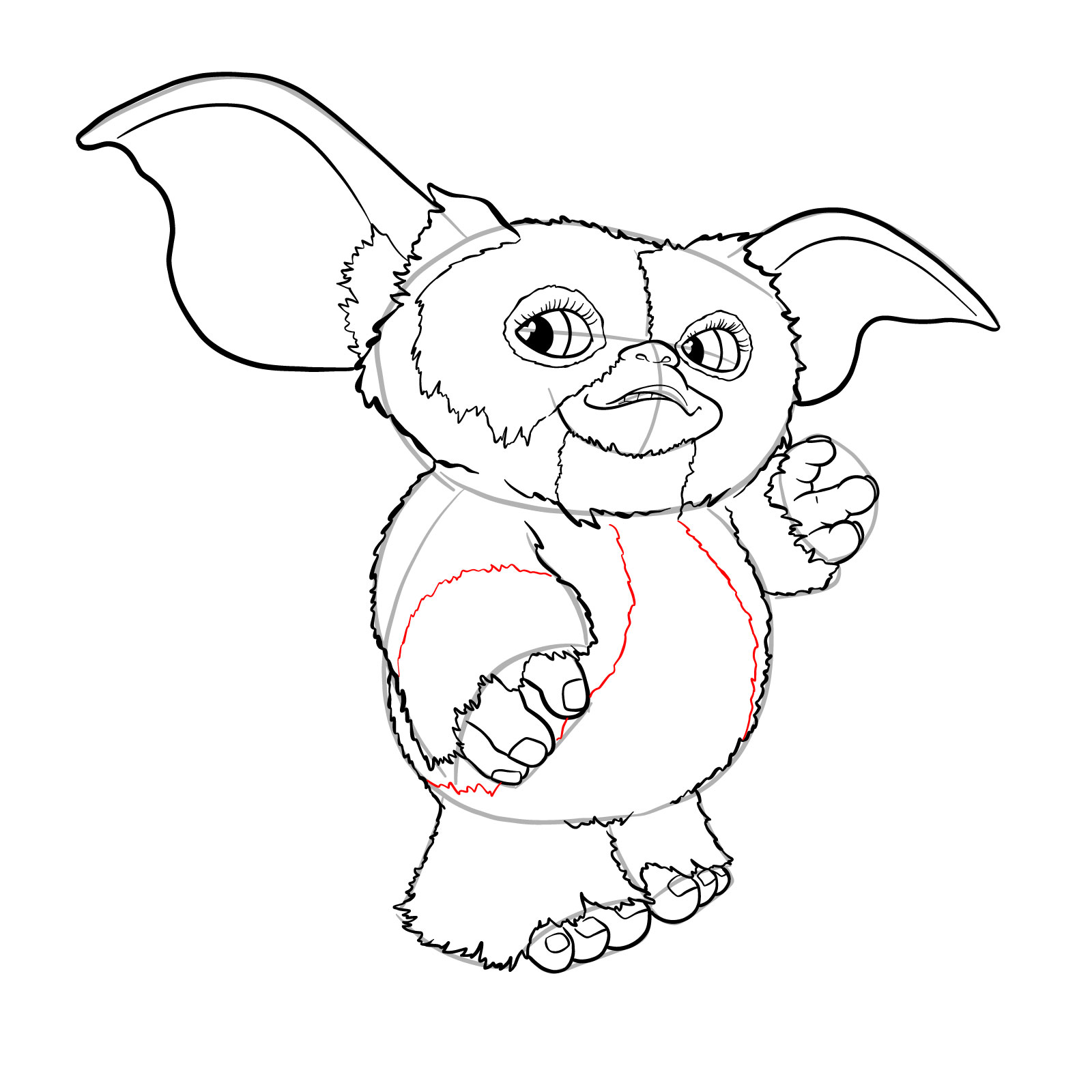 How to draw a Gremlin - step 31