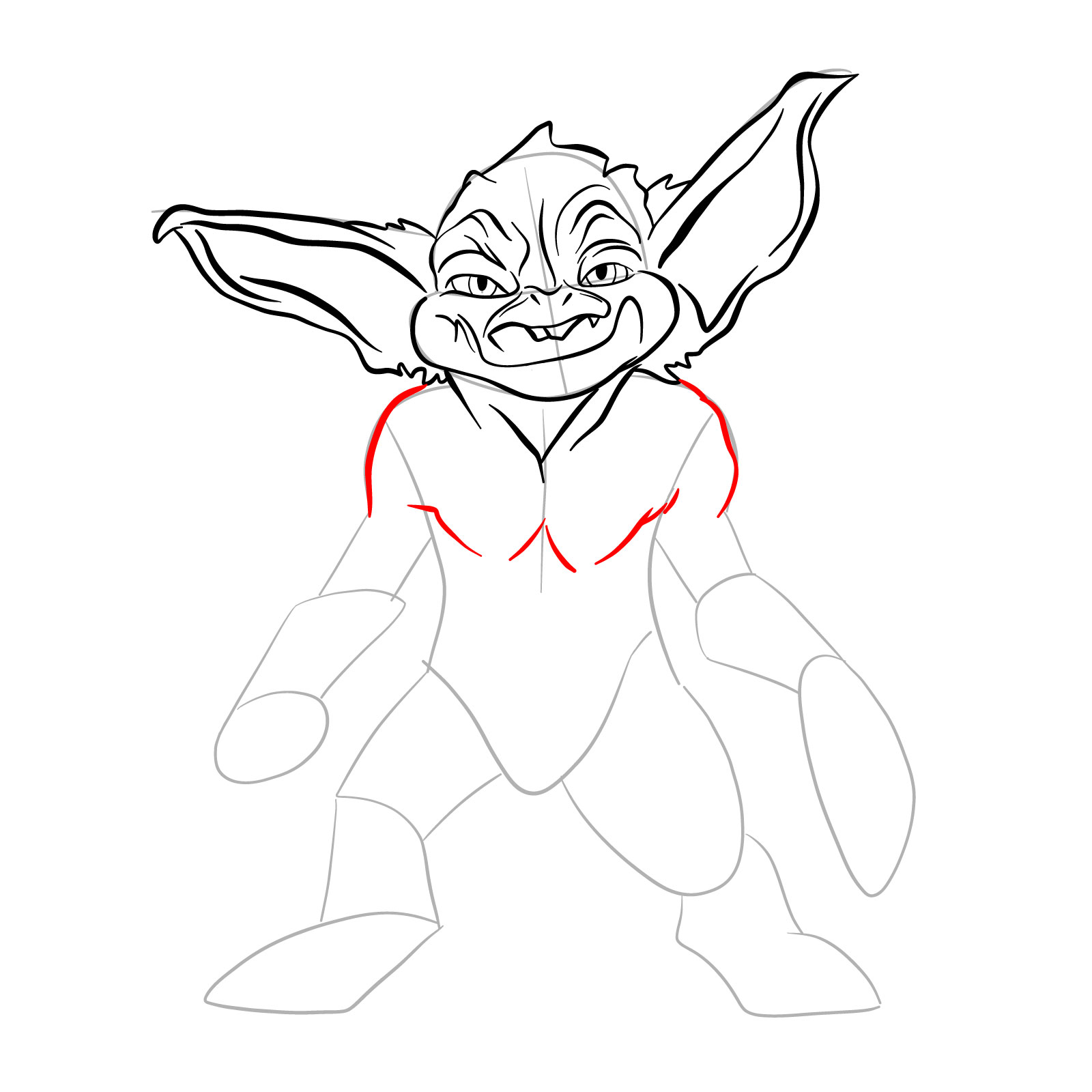 How to draw a Goblin - step 16