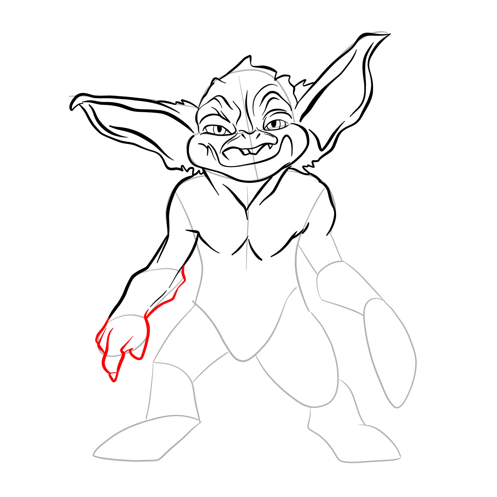 How to draw a Goblin - step 18
