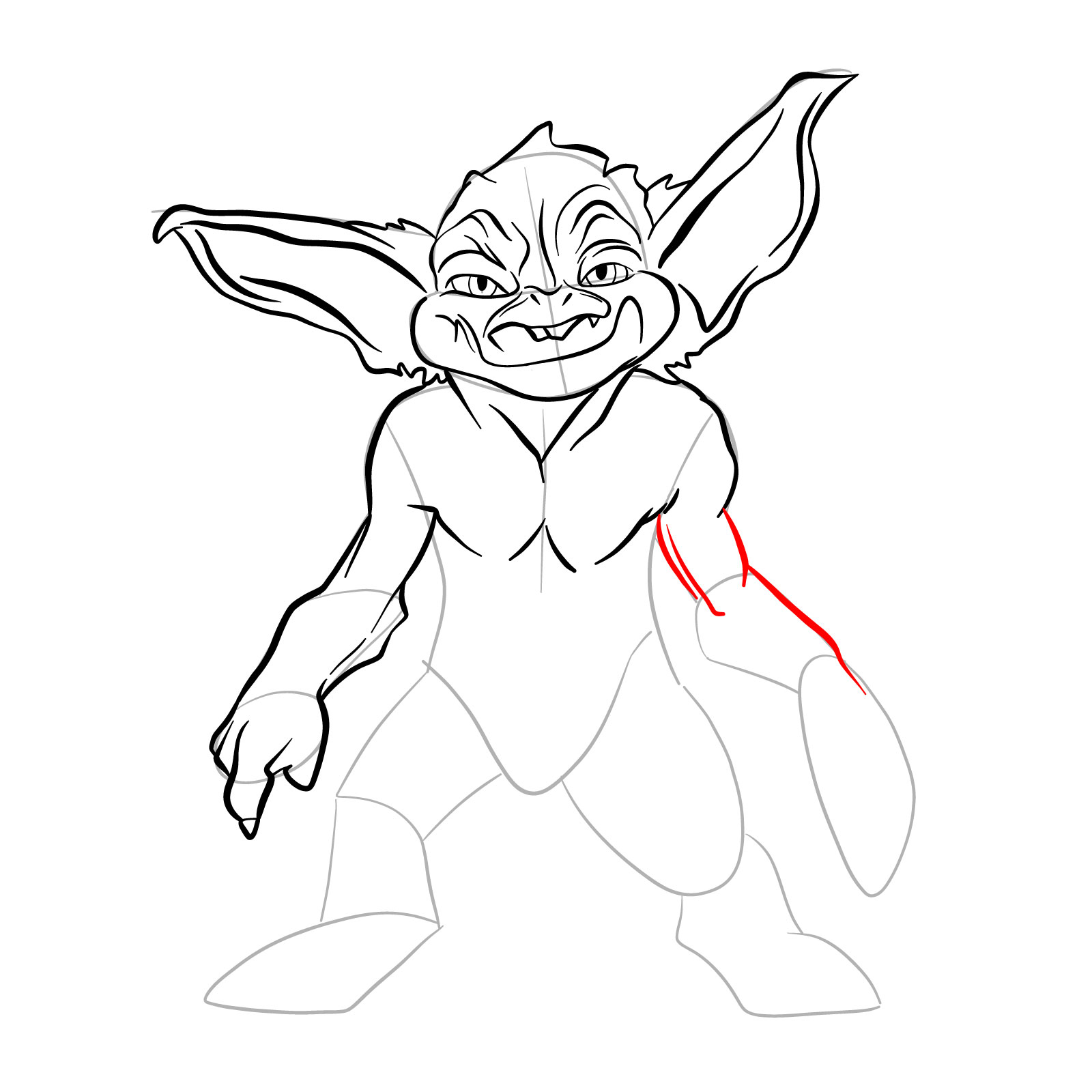 How to draw a Goblin - step 19