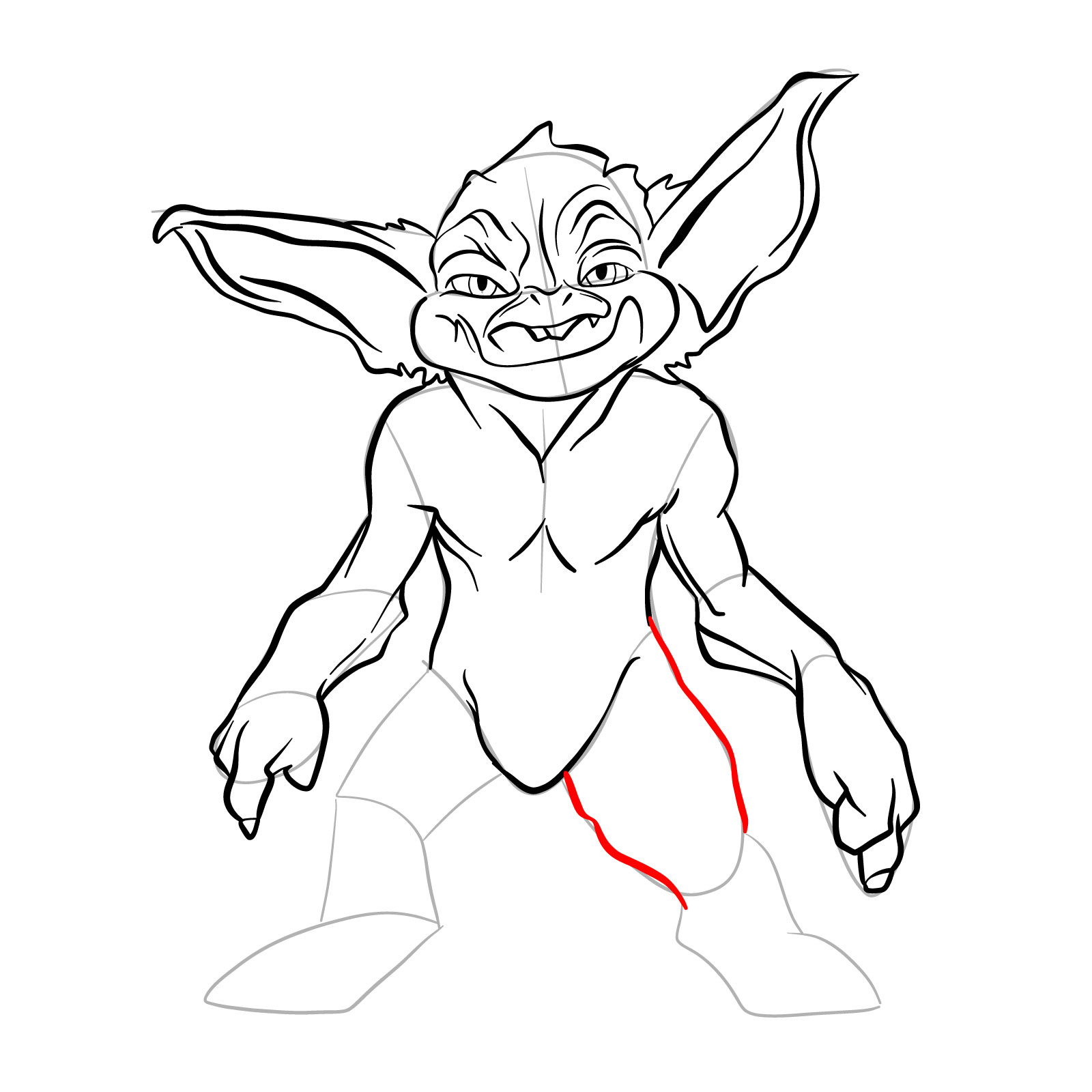 How to draw a Goblin - step 23