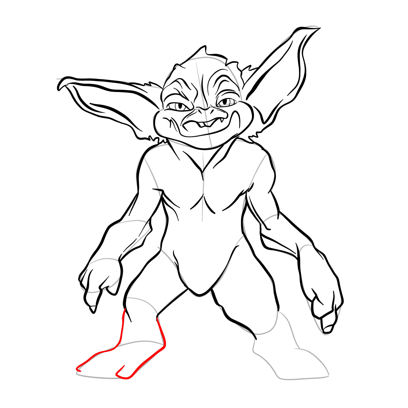 How to draw a Goblin - step 25