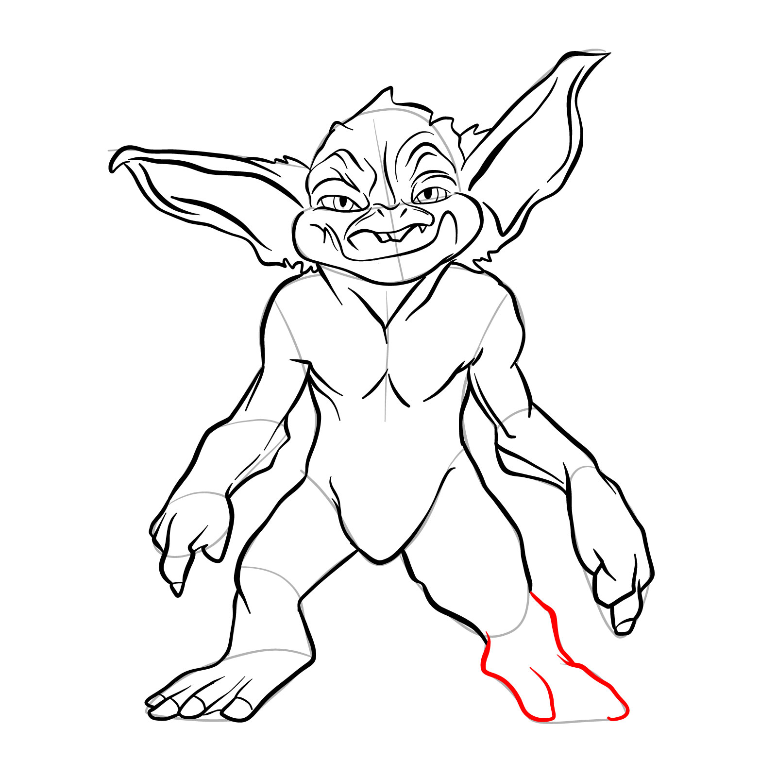 How to draw a Goblin - step 27