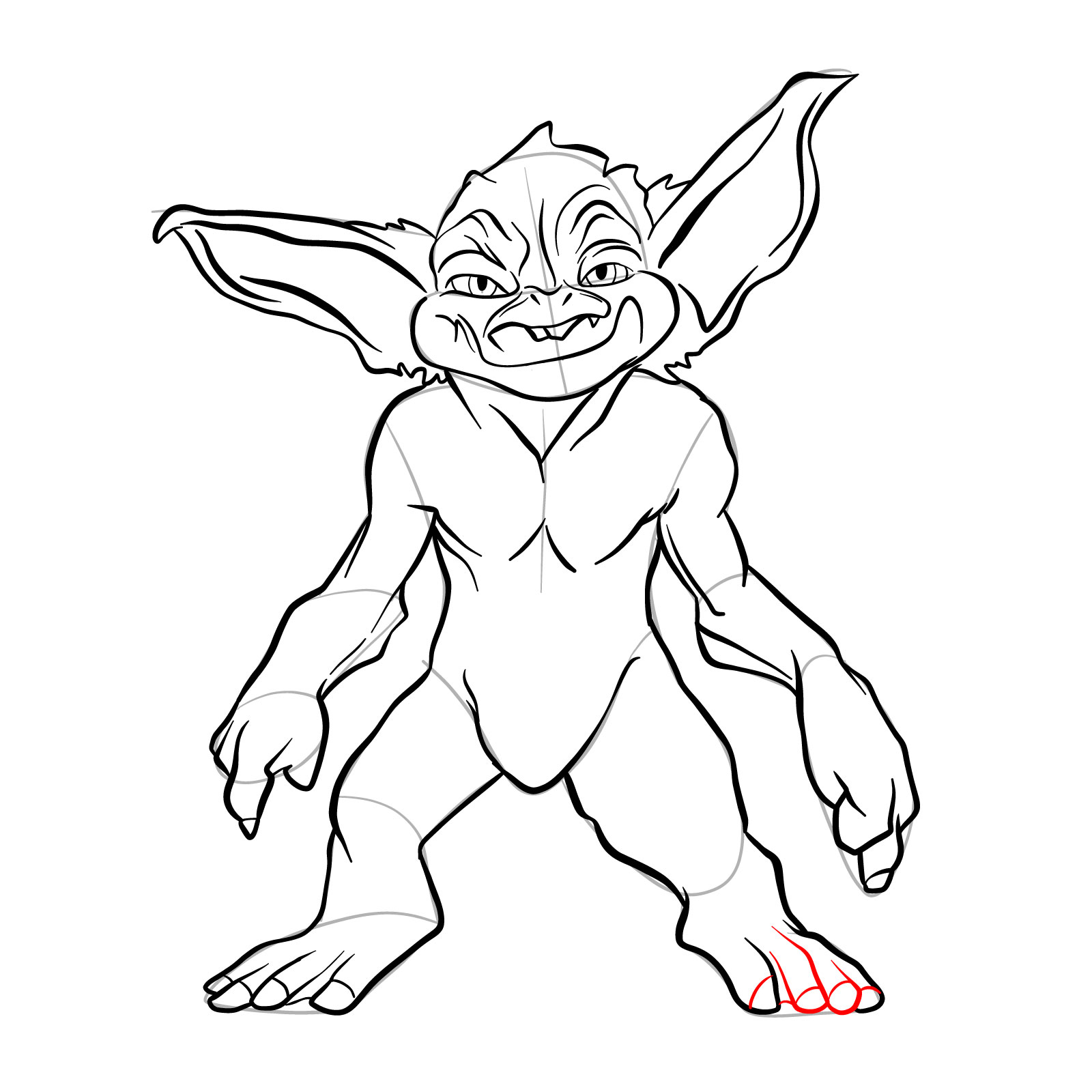 How to draw a Goblin - step 28
