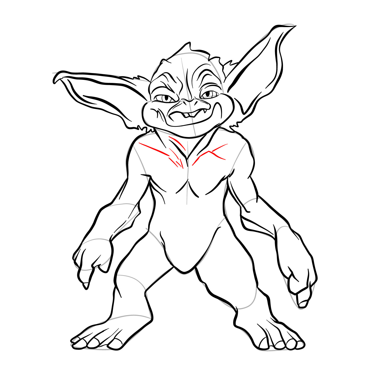 How to draw a Goblin - step 29
