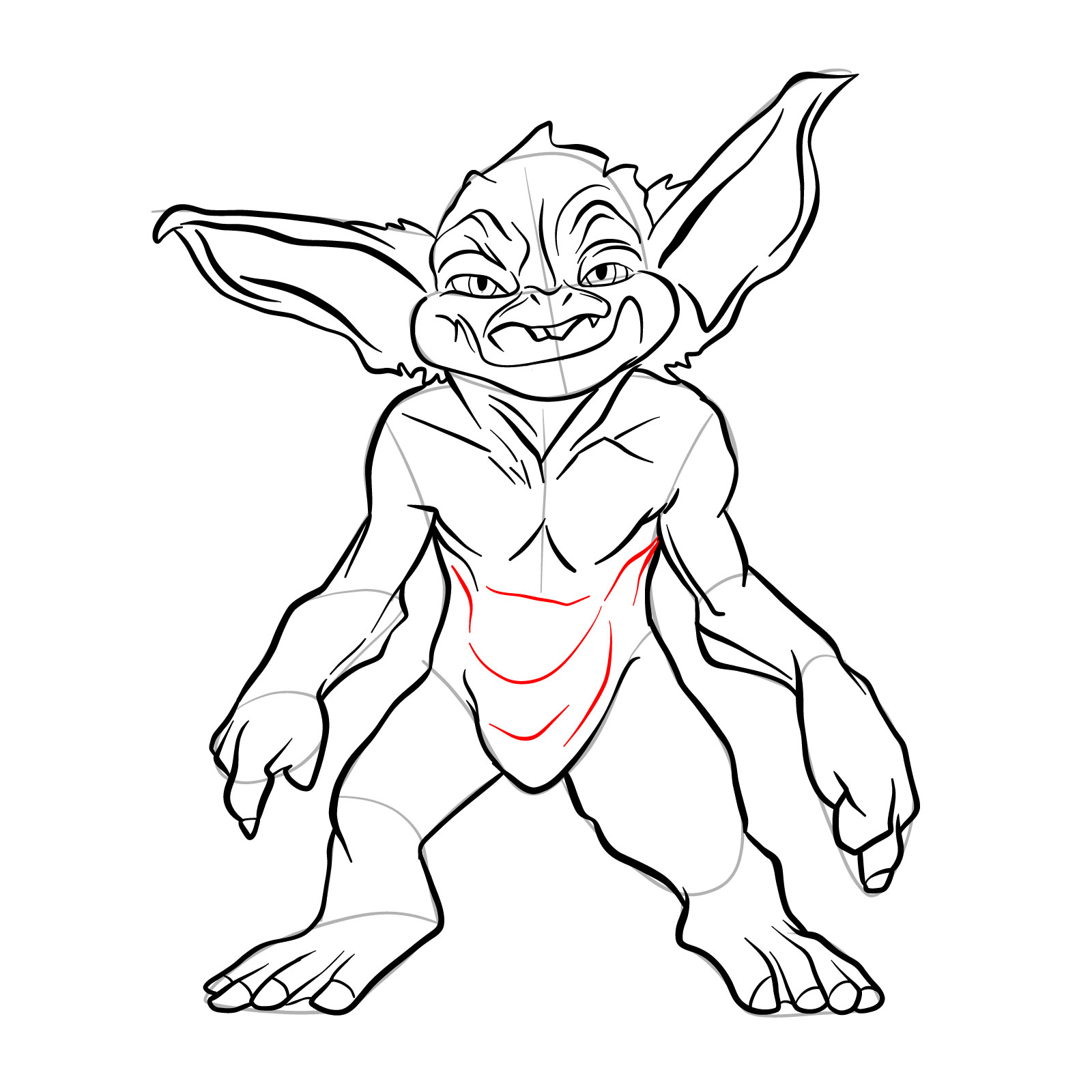How to draw a Goblin - step 30