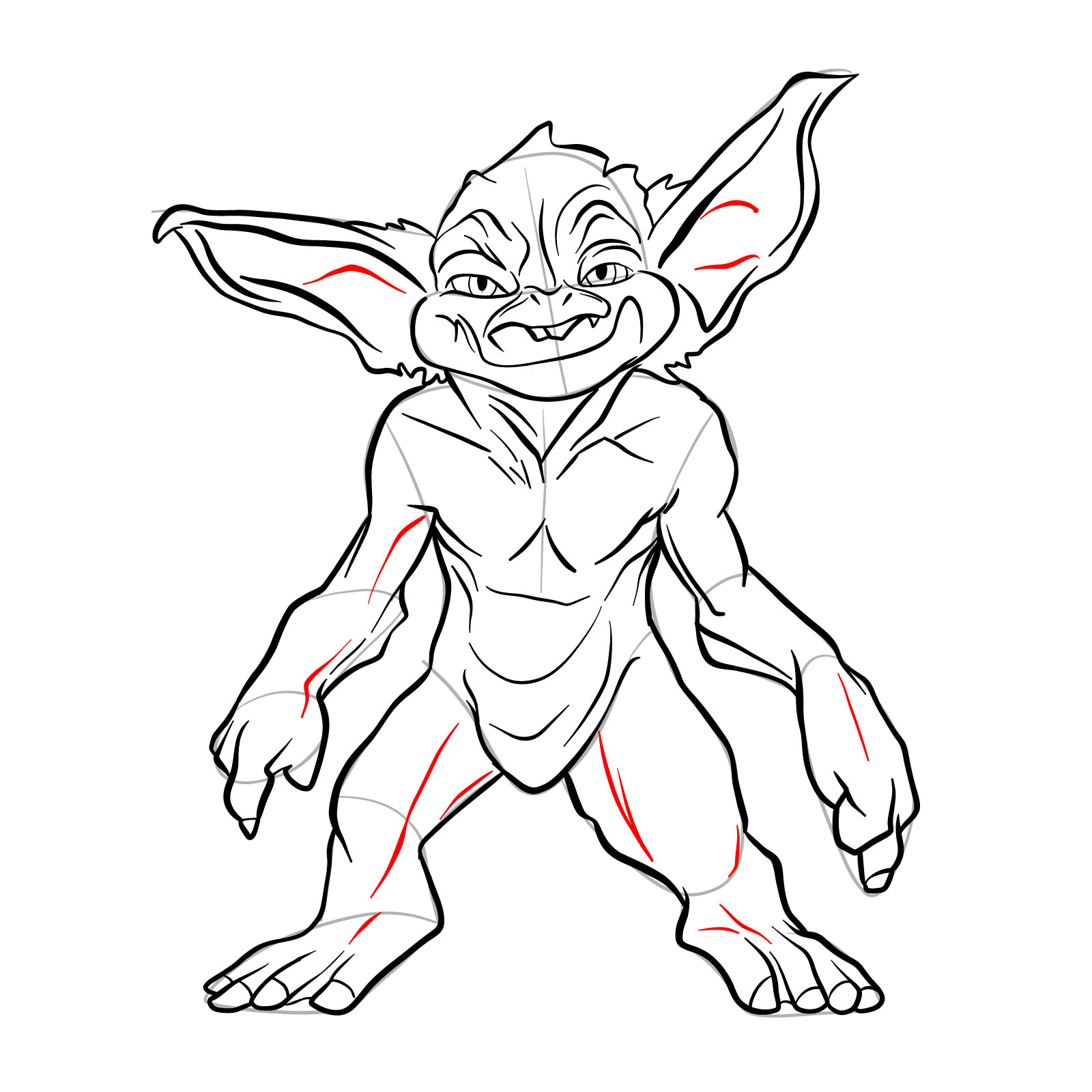 How to draw a Goblin - step 31