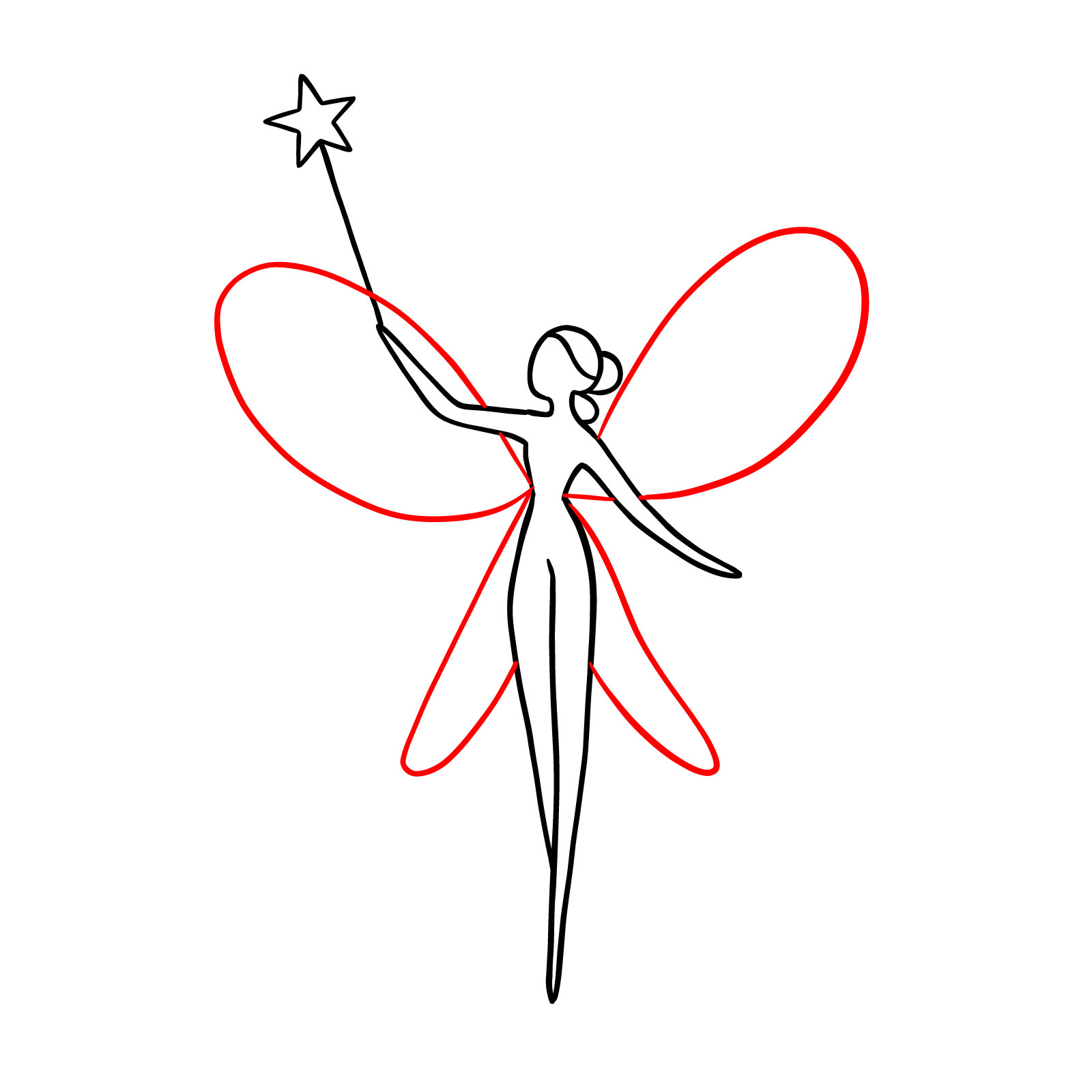 Initial sketch of fairy wings - step 09