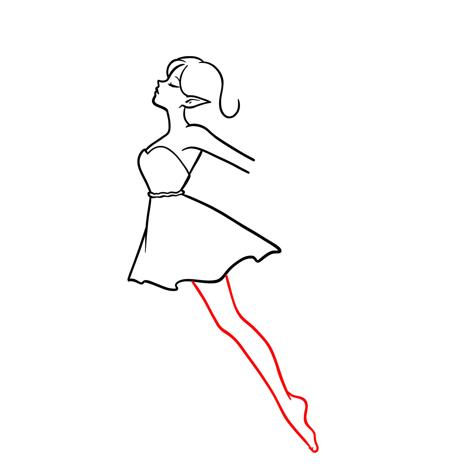 One leg of the fairy, gracefully posed - step 07