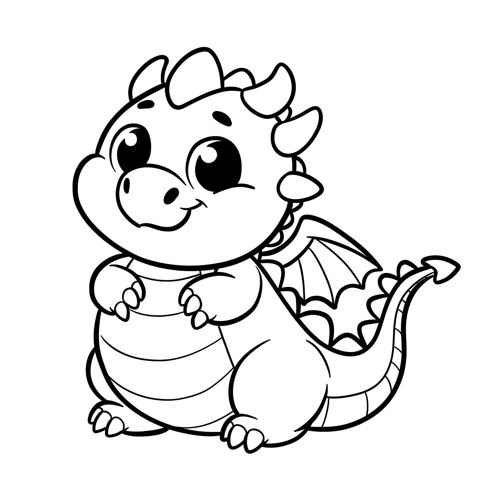 Basic sketch erased and drawing of baby dragon finalized with optional inking - step 18