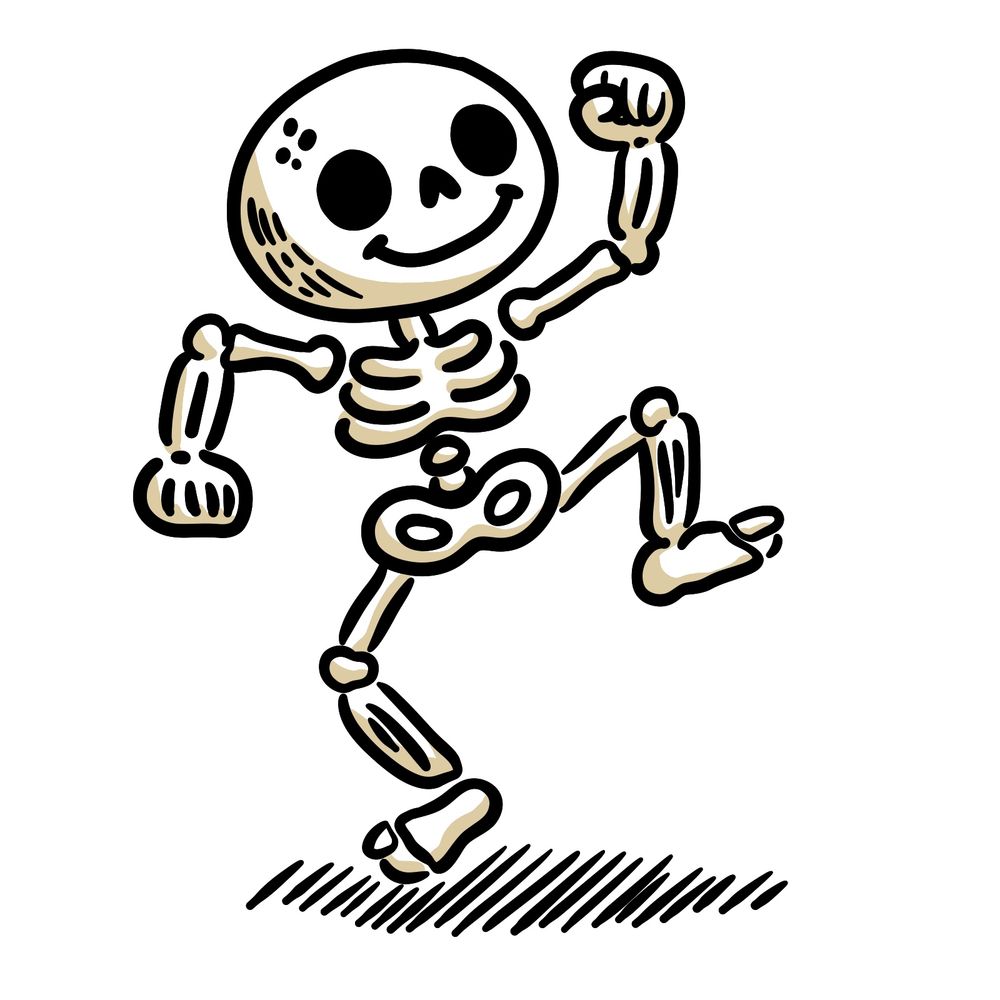 How to Draw a Cute Skeleton in a Fun Pose for Halloween