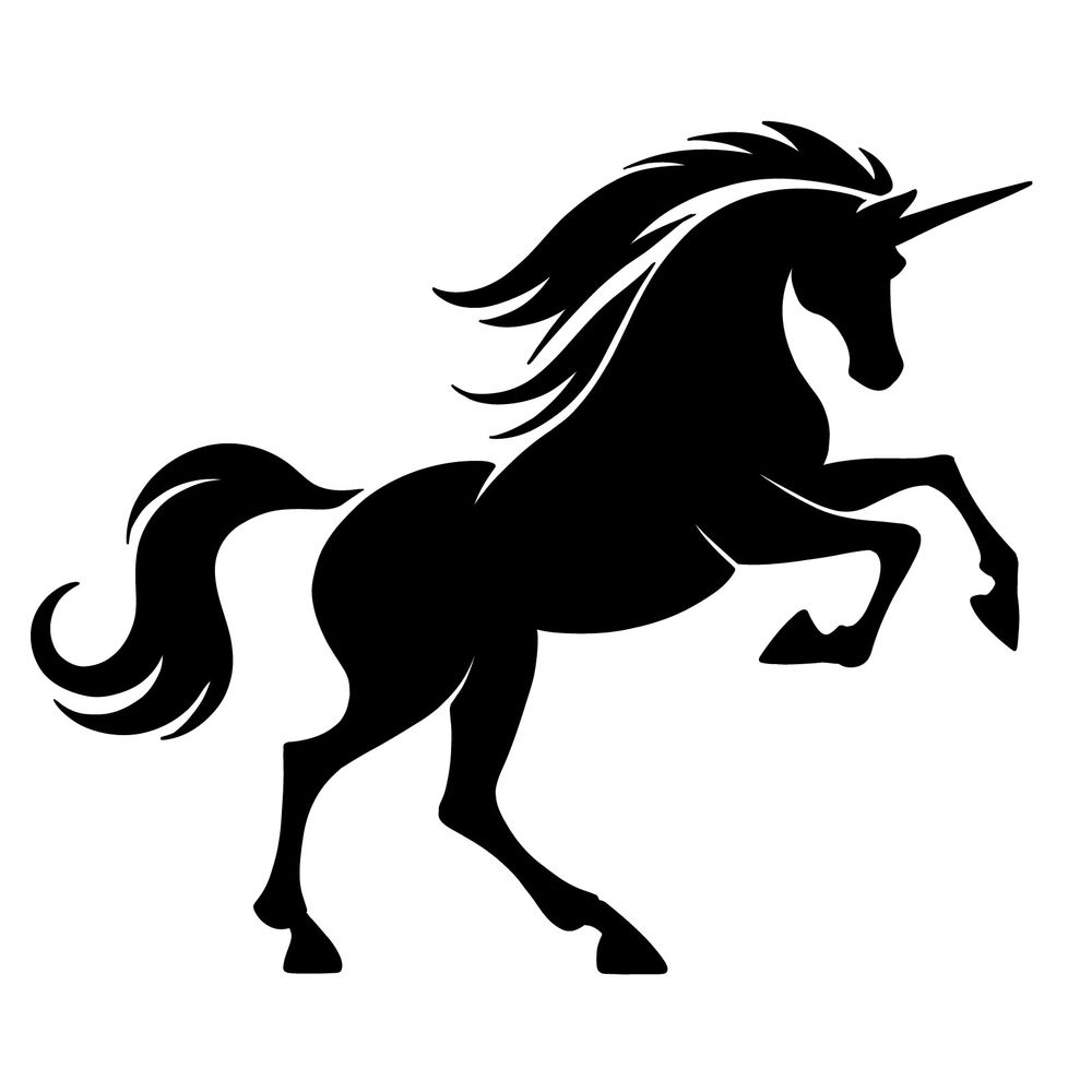 How to Draw a Rearing Unicorn Silhouette – 14 Step Simple Guide