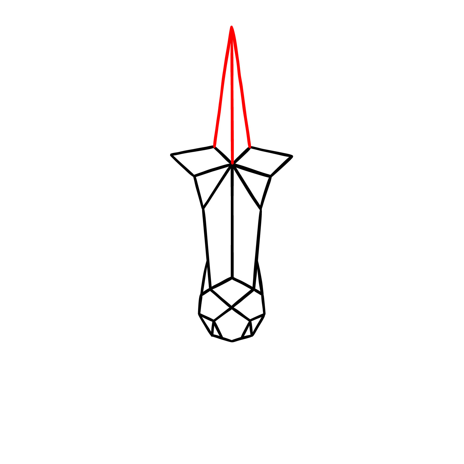 Geometric Unicorn Drawing - step 08