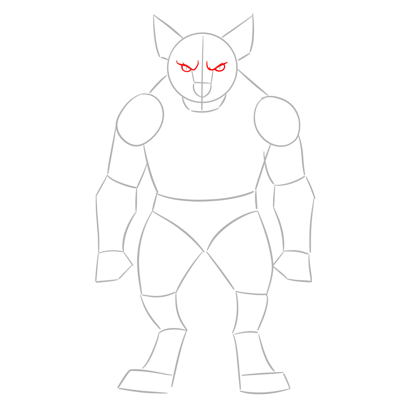 How to Draw a Gnoll - step 03