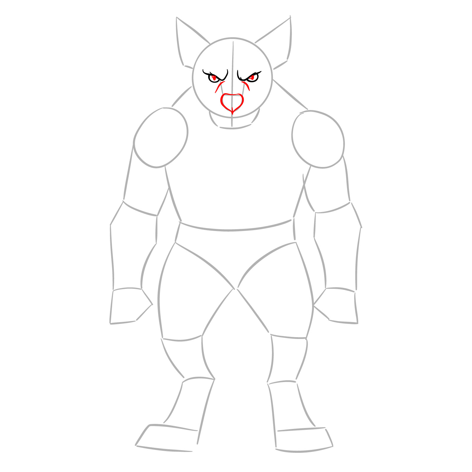 How to Draw a Gnoll - step 04