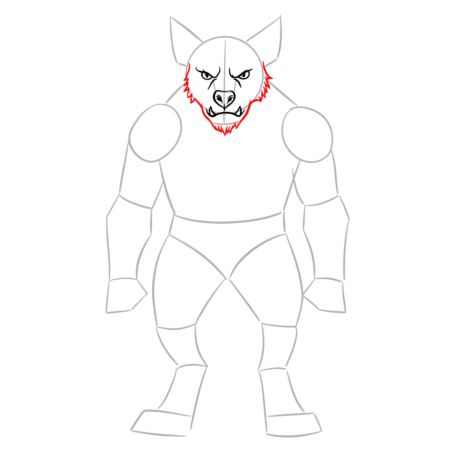 How to Draw a Gnoll - step 06