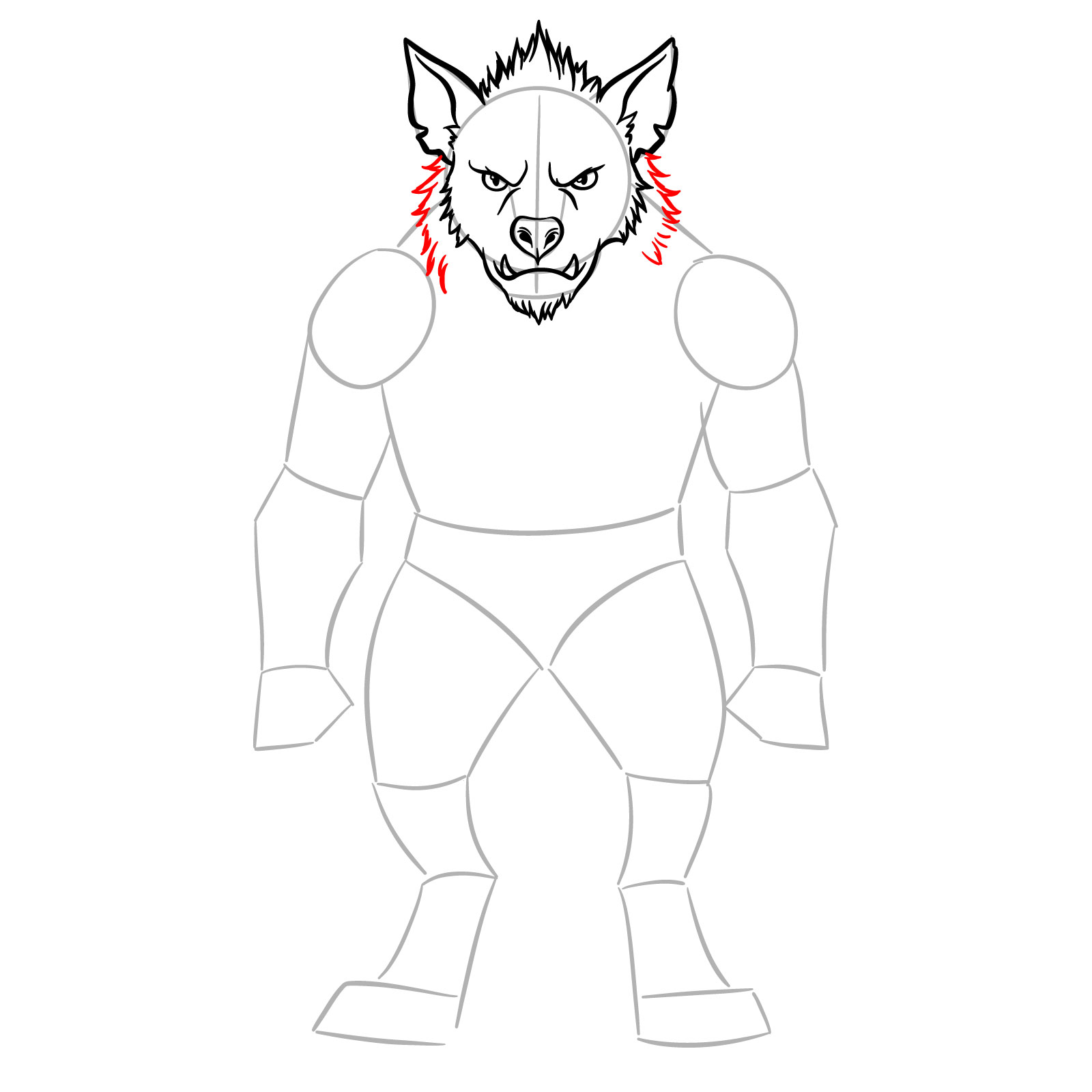 How to Draw a Gnoll - step 09